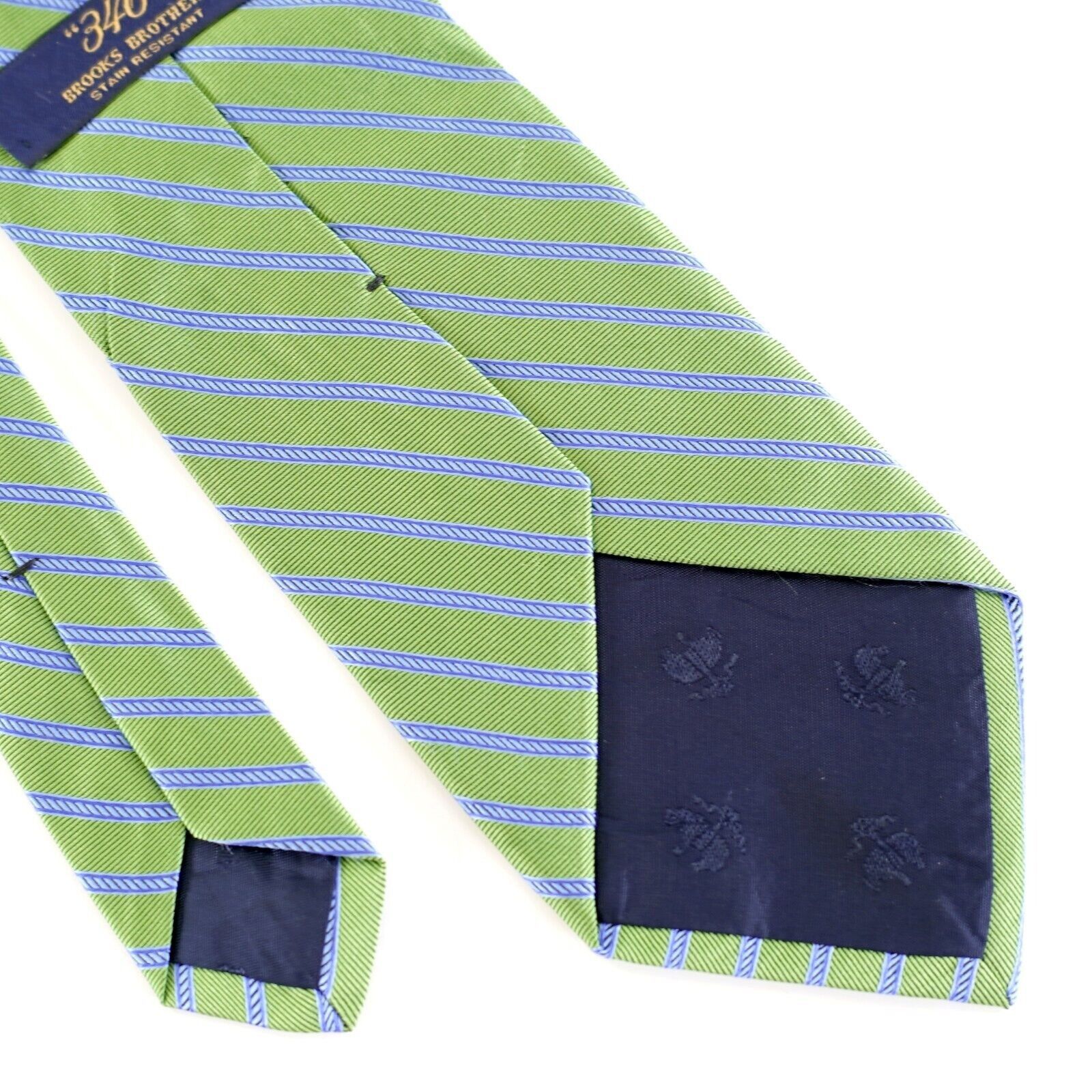 Brooks Brothers Brooks Brothers 346 Stain Resistant Green Blue Striped Woven Size ONE SIZE - 4 Thumbnail