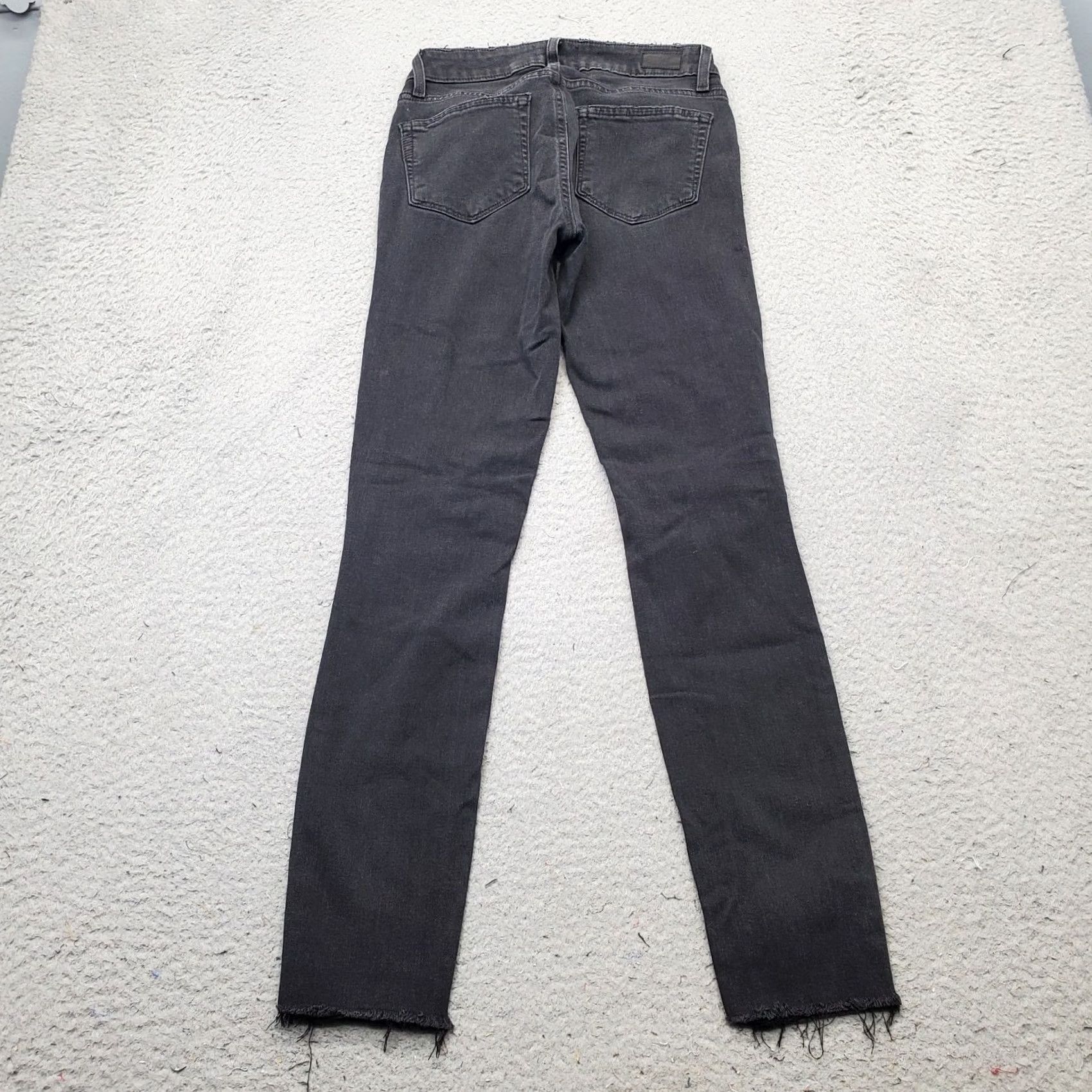 Paige Paige Verdugo Ankle Jeans Womens 24 Black Stretch Distressed Streetwear Raw Hem Jeans Size 42" / US 20 - 2 Thumbnail