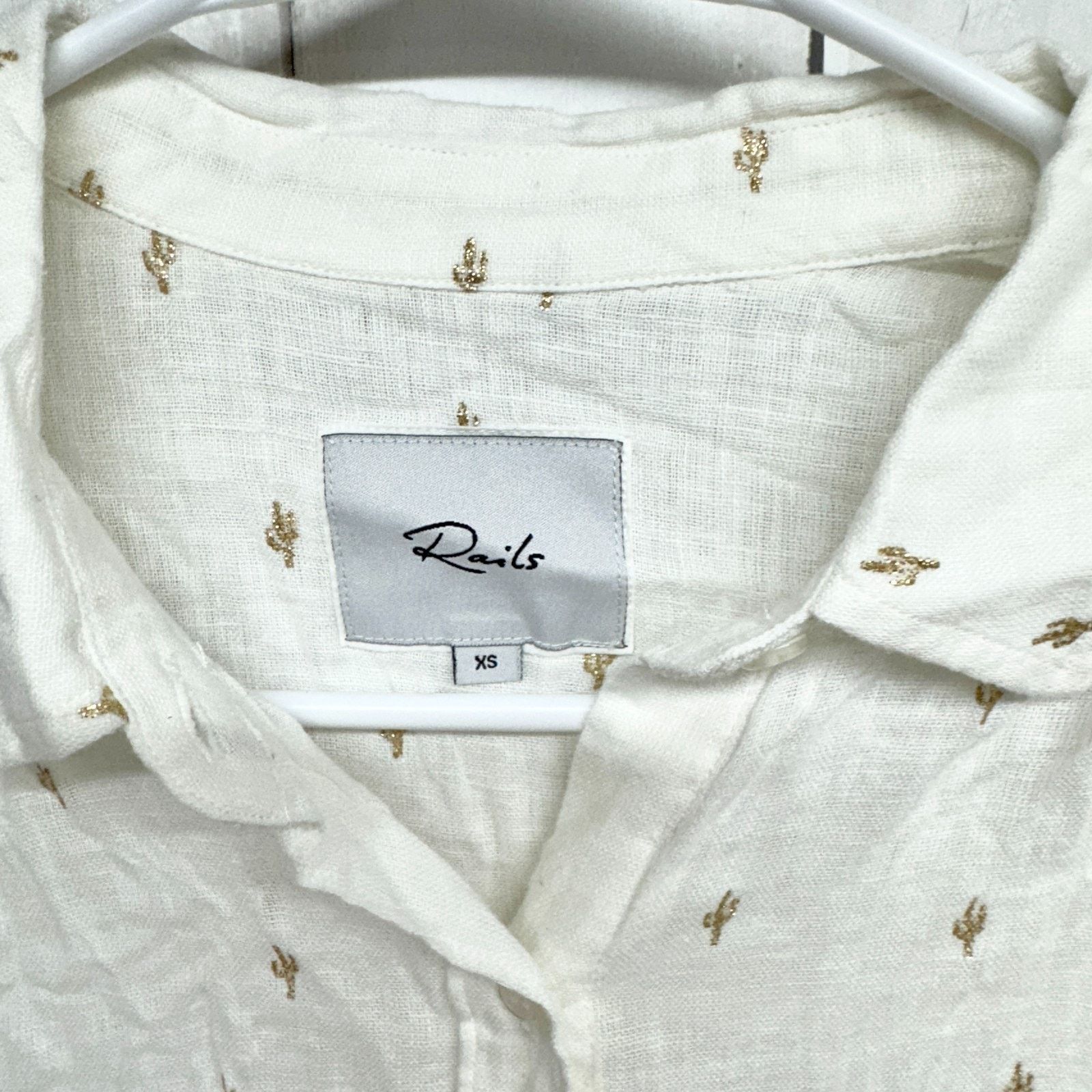 Rails Rails Size XS Linen Cactus Short Sleeve Button Down Blouse Size XS / US 0-2 / IT 36-38 - 3 Thumbnail