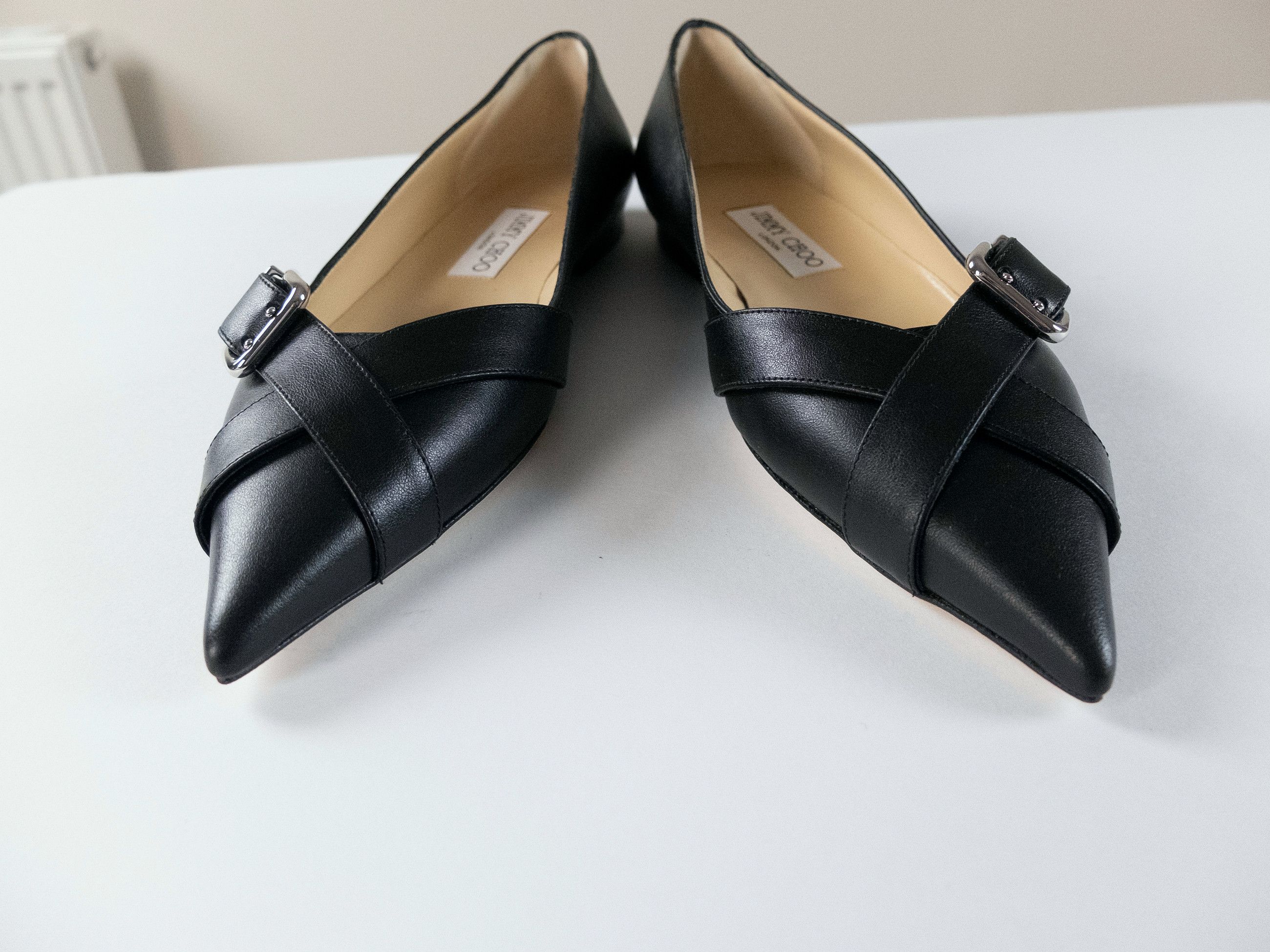 Jimmy Choo JIMMY CHOO Alix black strap detail leather ballet flats 9 39 Size US 9 / IT 39 - 4 Thumbnail