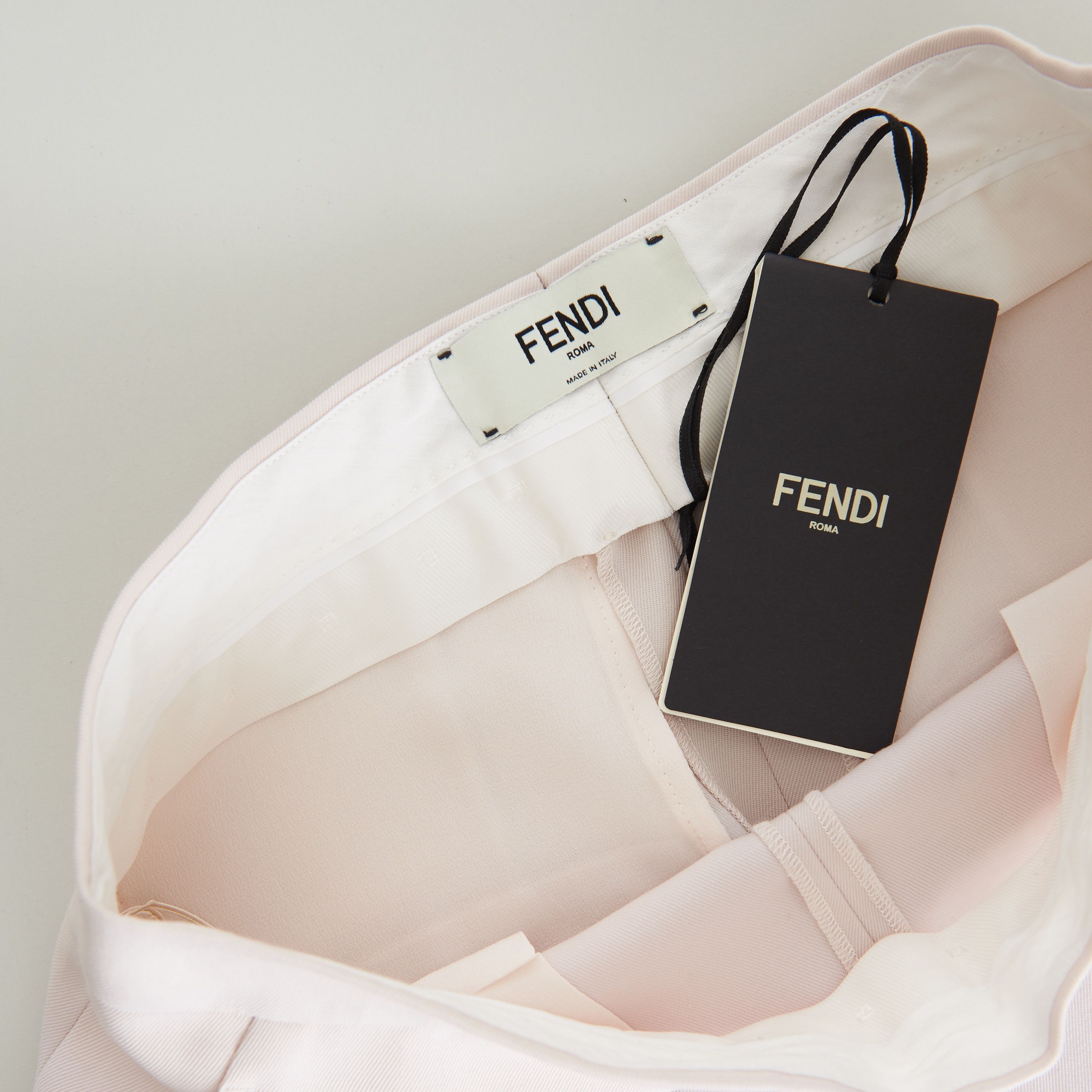 Fendi Beige Satin Trousers - Satin Panel, Asymmetrical Effect Size 28" / US 6 / IT 42 - 17 Thumbnail