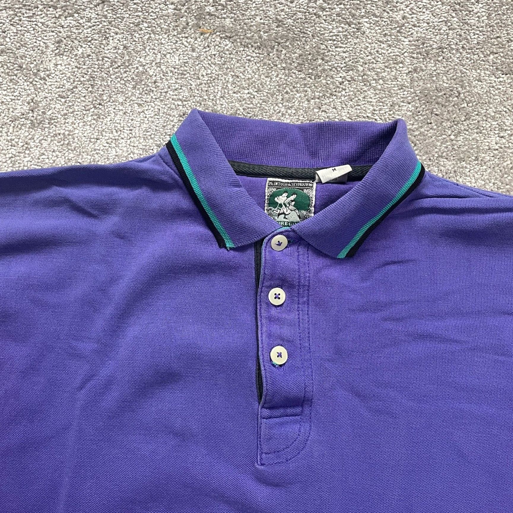 Vintage McIntosh & Seymour Polo Shirt Mens Medium Purple Cotton Sports Activewear Size US M / EU 48-50 / 2 - 3 Thumbnail