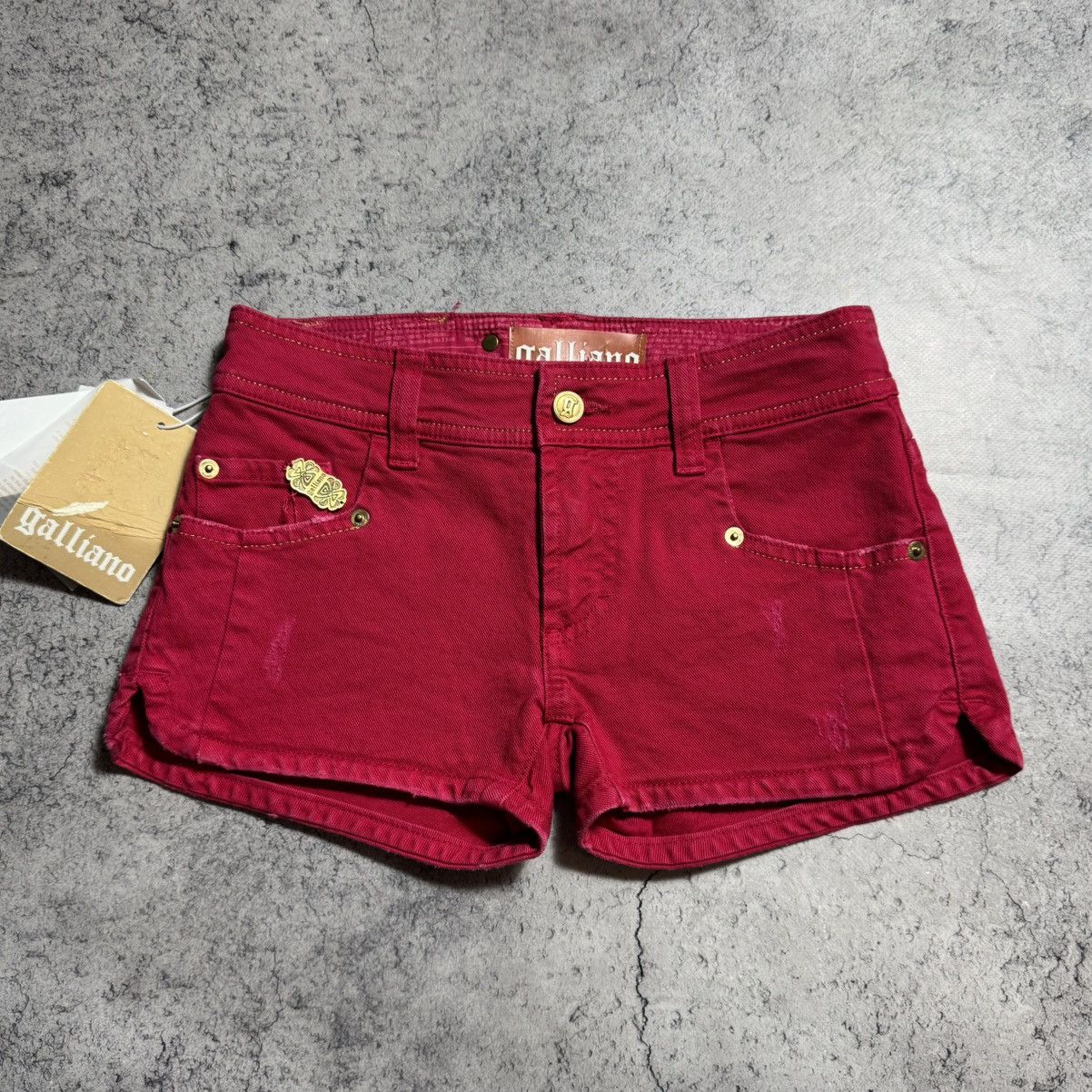 John Galliano NEW Galliano Y2K 00s Mini Shorts Size 24" / US 00 / IT 34 - 2 Thumbnail