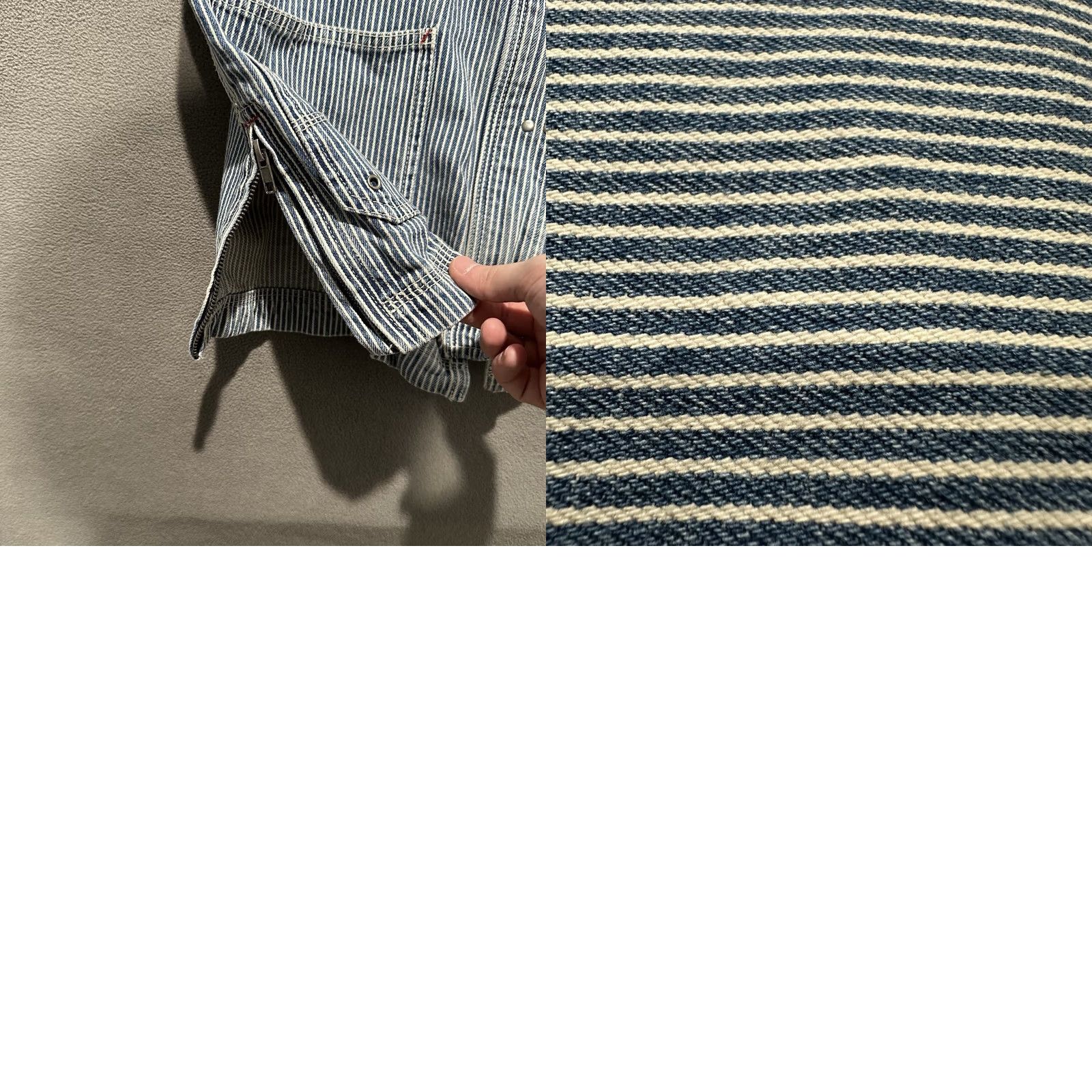 Bdg BDG Hickory Stripe Drill Chore Jacket Womens Medium Blue White Railroad EUC Size M / US 6-8 / IT 42-44 - 9 Thumbnail