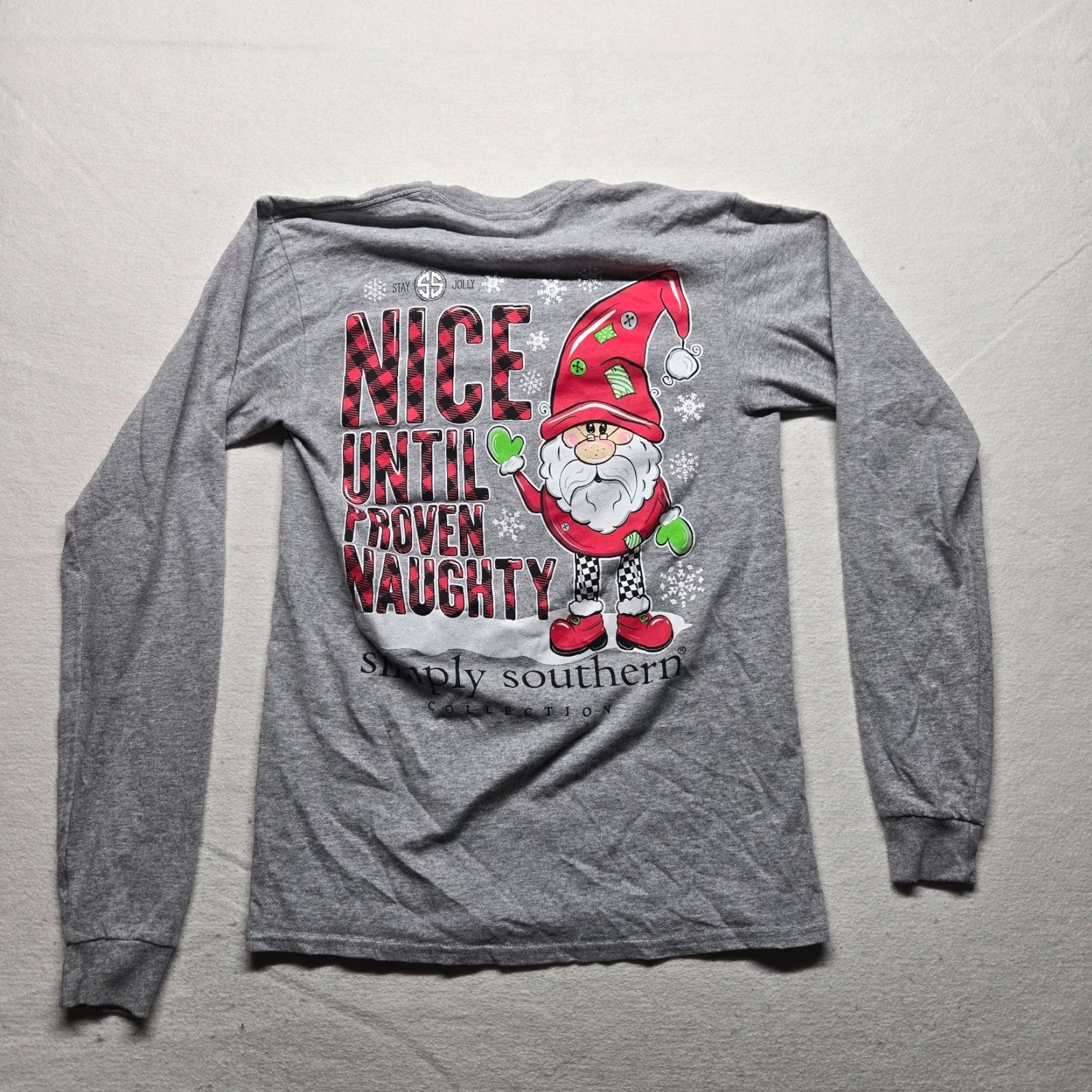 Vintage Simply Southern T Shirt Gray Gnome Nice Until Proven Naughty Women's S Small Size S / US 4 / IT 40 - 8 Thumbnail