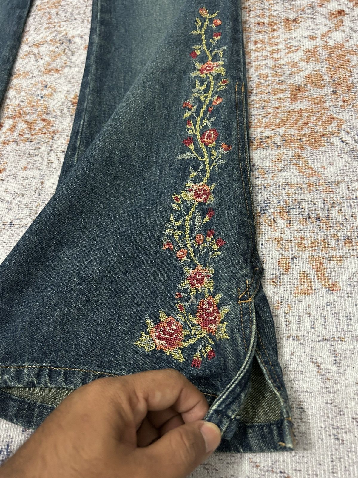 If Six Was Nine Jouer Aux Echecs Flared Bell Buttom Jeans Size US 32 / EU 48 - 6 Thumbnail