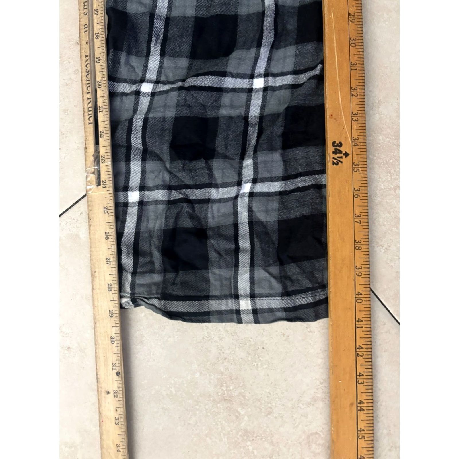 Psycho Bunny Psycho Bunny Pajama Pants Mens Large Black Plaid Lounge Bottoms Pockets 6370 Size US 33 - 7 Thumbnail