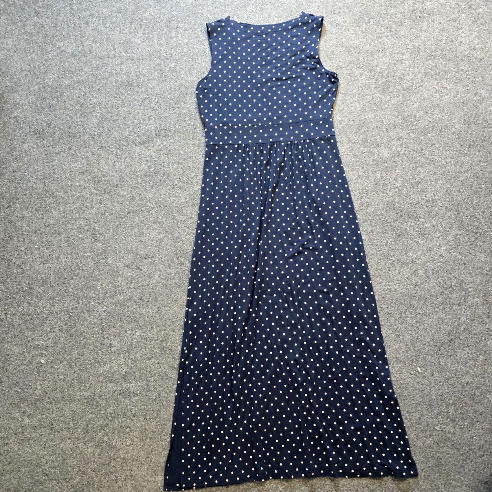 Vintage LL Bean Dress Womens Size Small Petite Blue Polka Dot Summer Knit V Neck Stretch XS? Wait Size S / US 4 / IT 40 - 7 Thumbnail