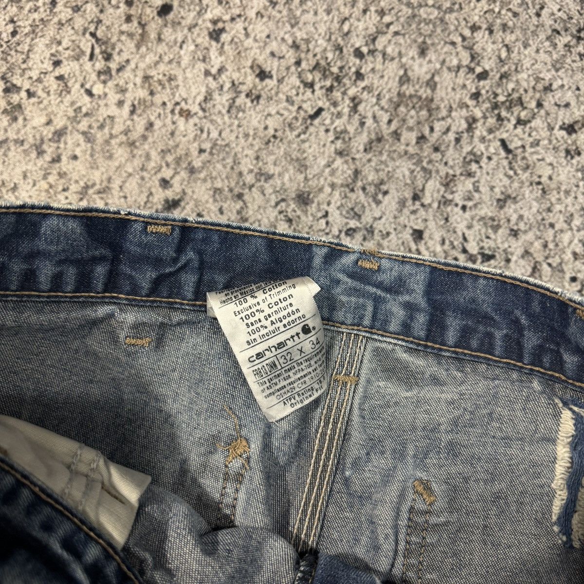 Carhartt Vintage Carhartt Thrashed Faded Denim Carpenter Jeans Grunge Size US 30 / EU 46 - 11 Thumbnail