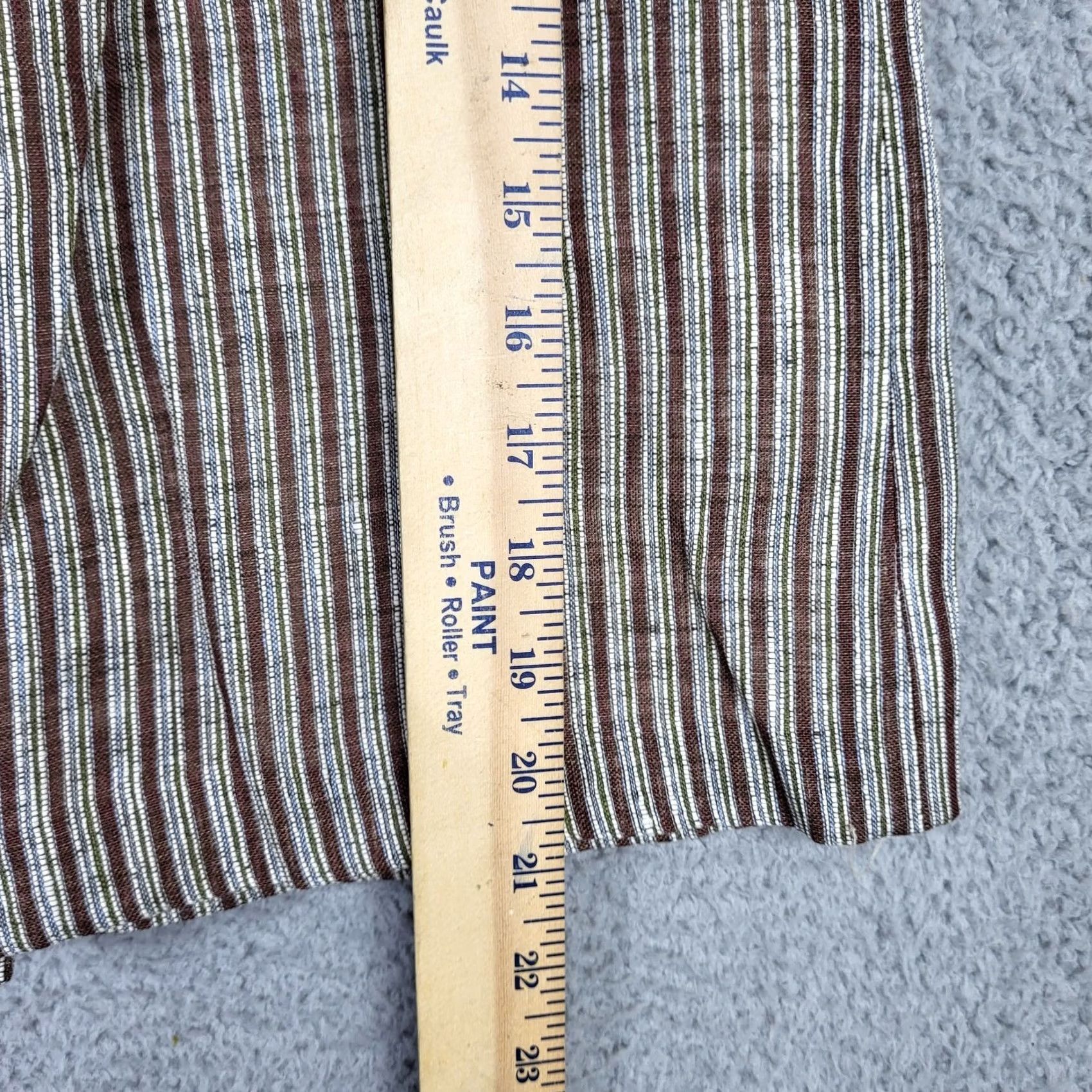 Vintage Lafayette 148 Skirt A-Line Stripes Linen Lined Brown 26W Knee Length Slim Fit Women Size 26" / US 2 / IT 38 - 7 Thumbnail