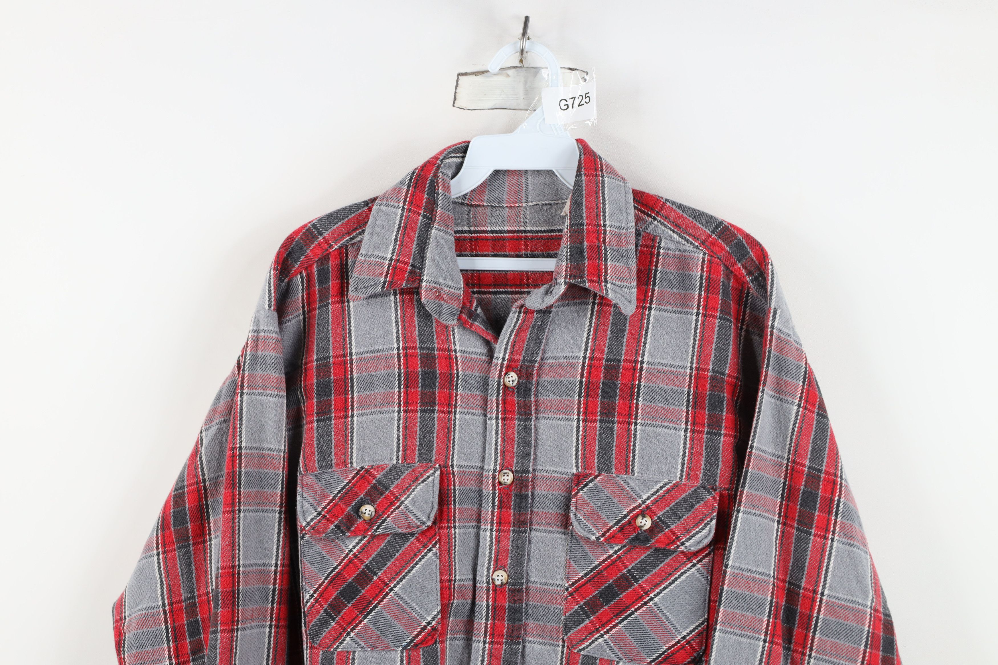 Vintage Vintage 70s 80s Streetwear Heavyweight Flannel Button Shirt Size US L / EU 52-54 / 3 - 2 Thumbnail