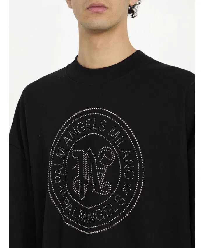 Palm Angels o1s22i1n1224 Milan Crewneck Sweatshirt in Black Size US XL / EU 56 / 4 - 4 Thumbnail