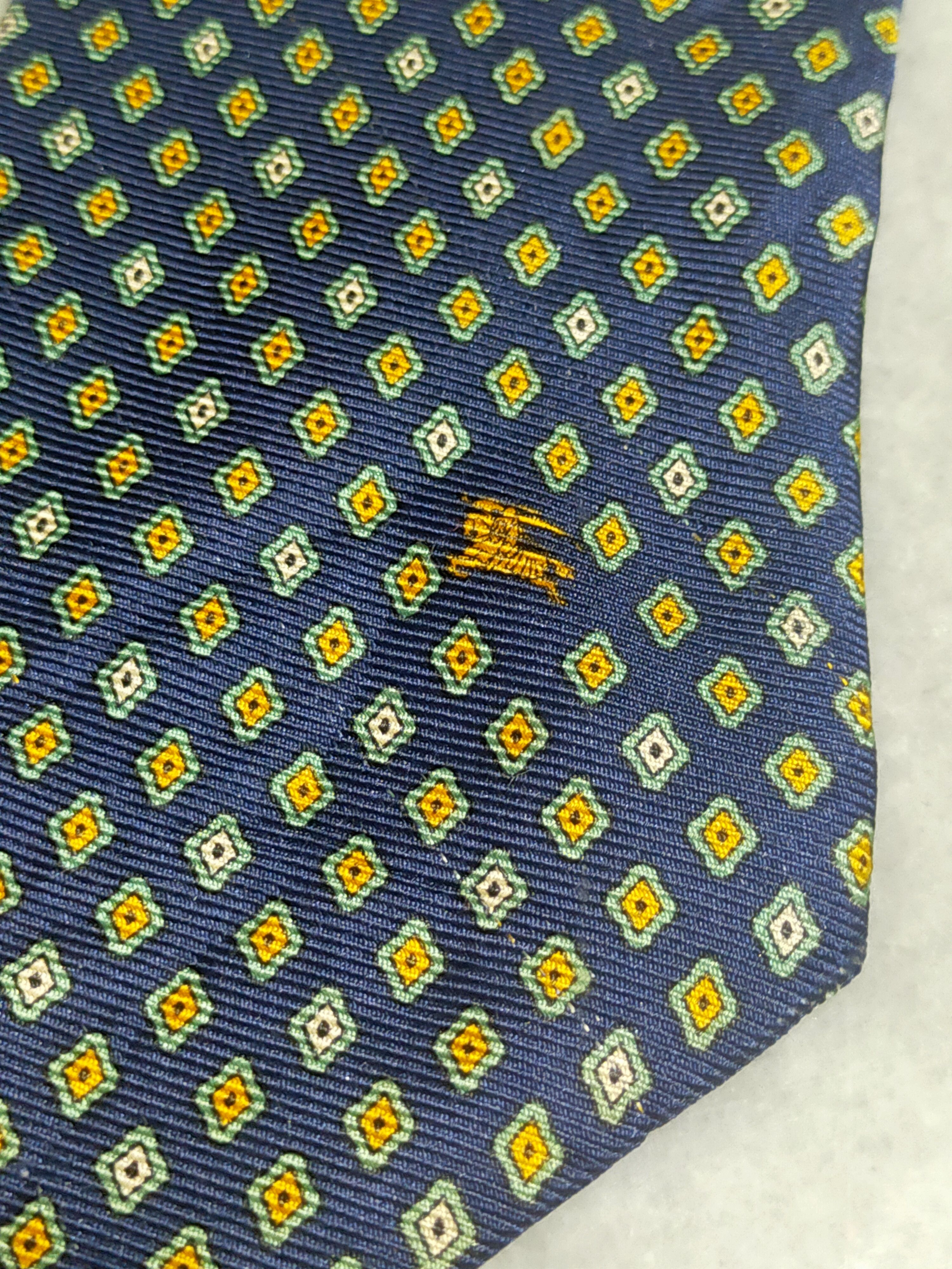 Burberry × Vintage BURBERRYS VINTAGE YELLOW DIAMOND PATTERN SILK TIE Size ONE SIZE - 3 Thumbnail