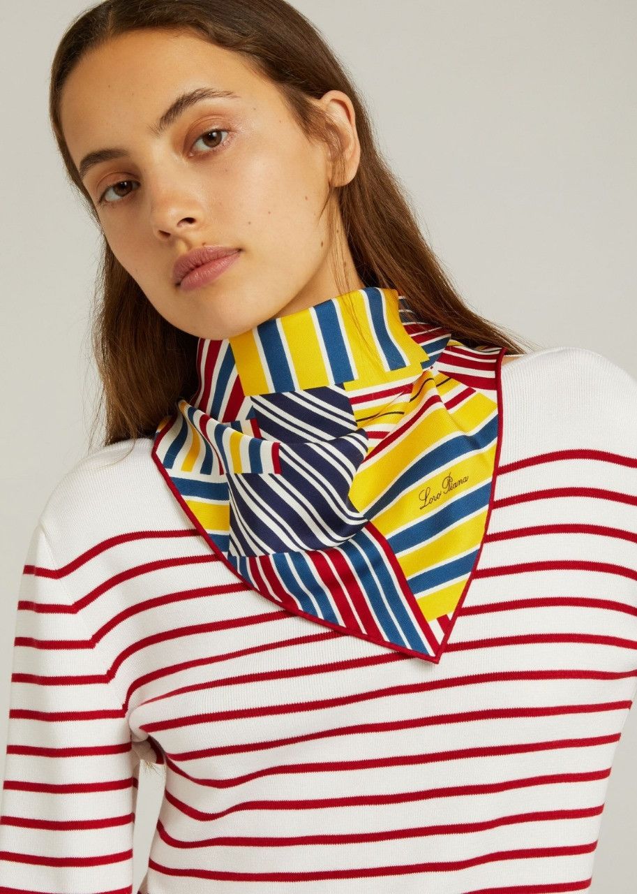 Loro Piana o1srvl11e0624 FAM9237 Portofino Triangle Foulard in Print Size ONE SIZE - 1 Thumbnail