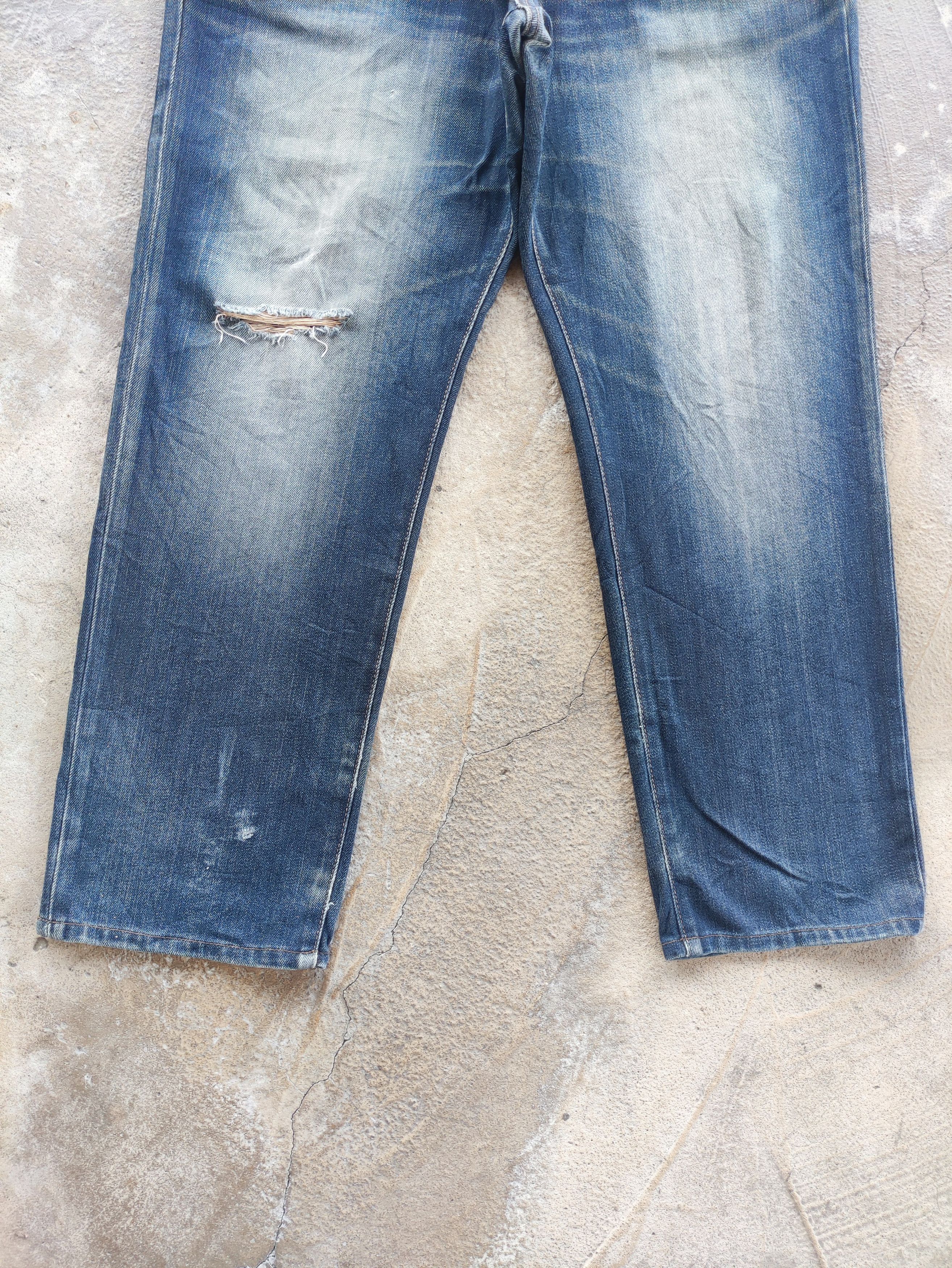 Edwin Vintage Edwin 504 Japan Distress Faded Denim Size US 37 - 4 Thumbnail