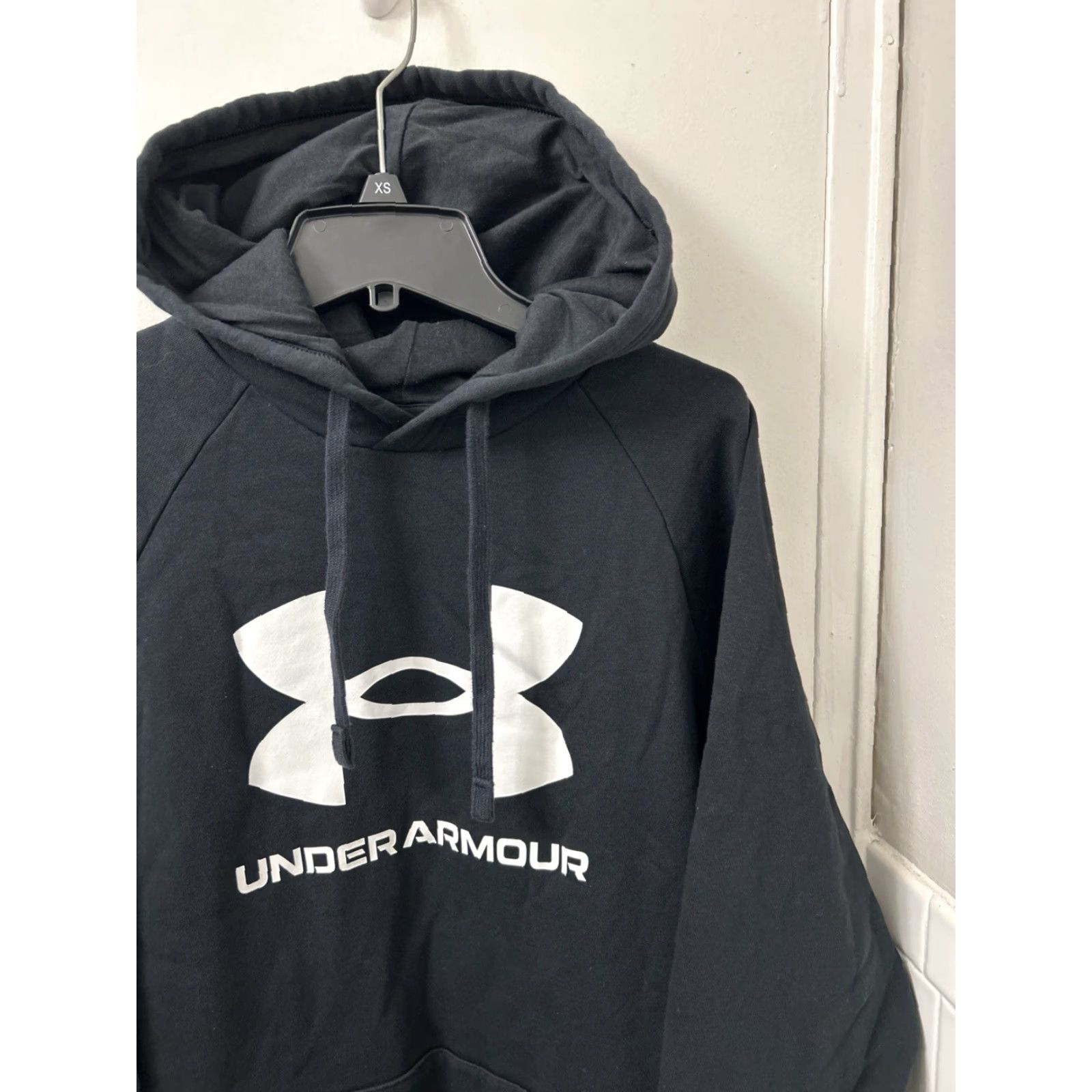 Under Armour Under Armour Hoodie Mens Large Black Pullover Sweatshirt Fleece Logo Graphic Print Pullover Hooded Pockets Regular Fit L/S Casual Fall Winter Men Size US L / EU 52-54 / 3 - 4 Thumbnail