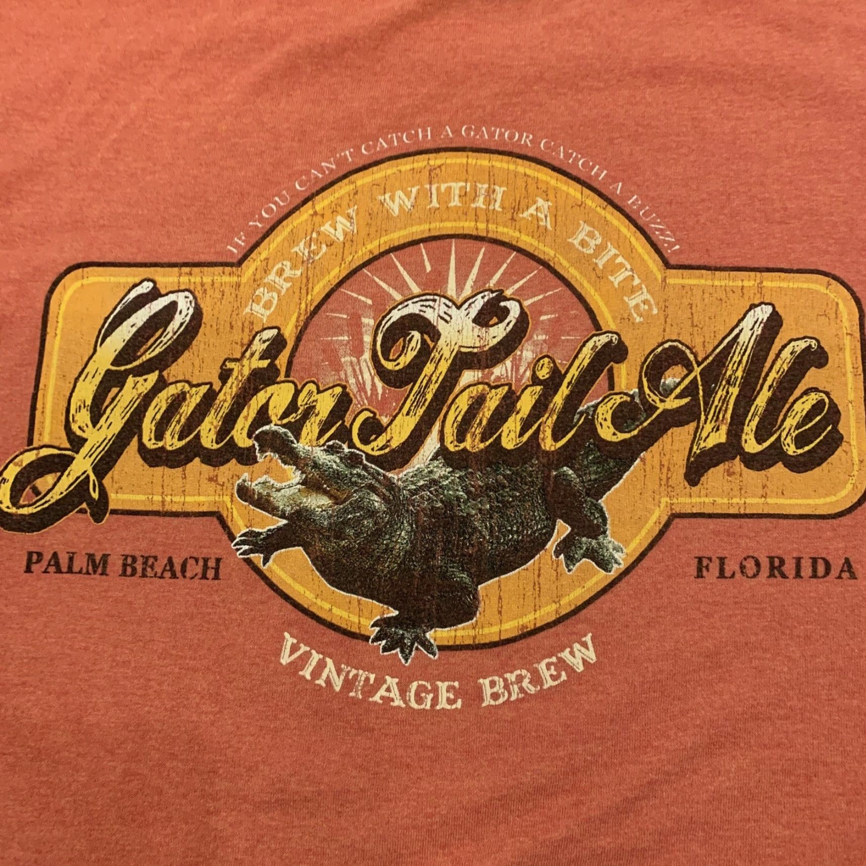 Vintage Gator Tail Ale Beer Palm Beach Florida T-Shirt M Black Cotton Blend Alstyle Men's Graphic Tee Short Sleeve 90s Concert Theme Size US M / EU 48-50 / 2 - 6 Thumbnail