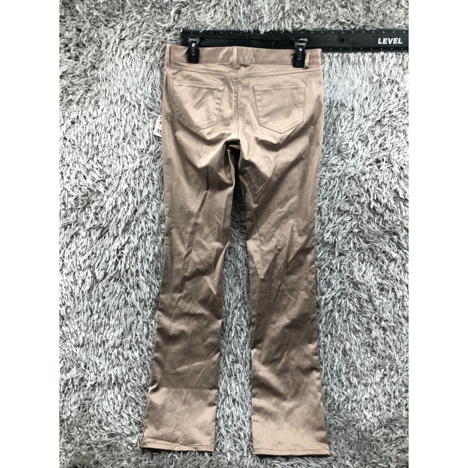 Zara Zara Basic Pants Womens Regular 8 Beige Polyester Straight Front, Mid Rise, Classic Dress Pants Size 30" / US 8 / IT 44 - 5 Thumbnail