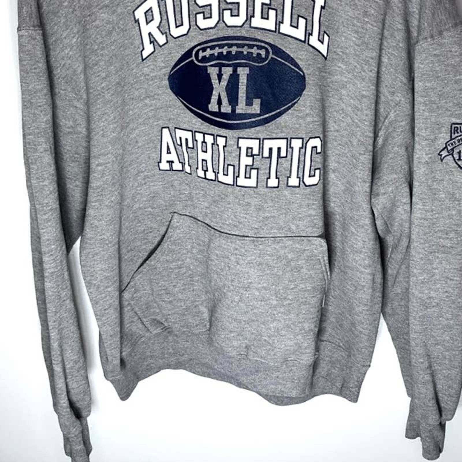 Russell Athletic 2000's Russell Athletic Spellout Pullover Hoodie Grey Medium Size US M / EU 48-50 / 2 - 4 Thumbnail