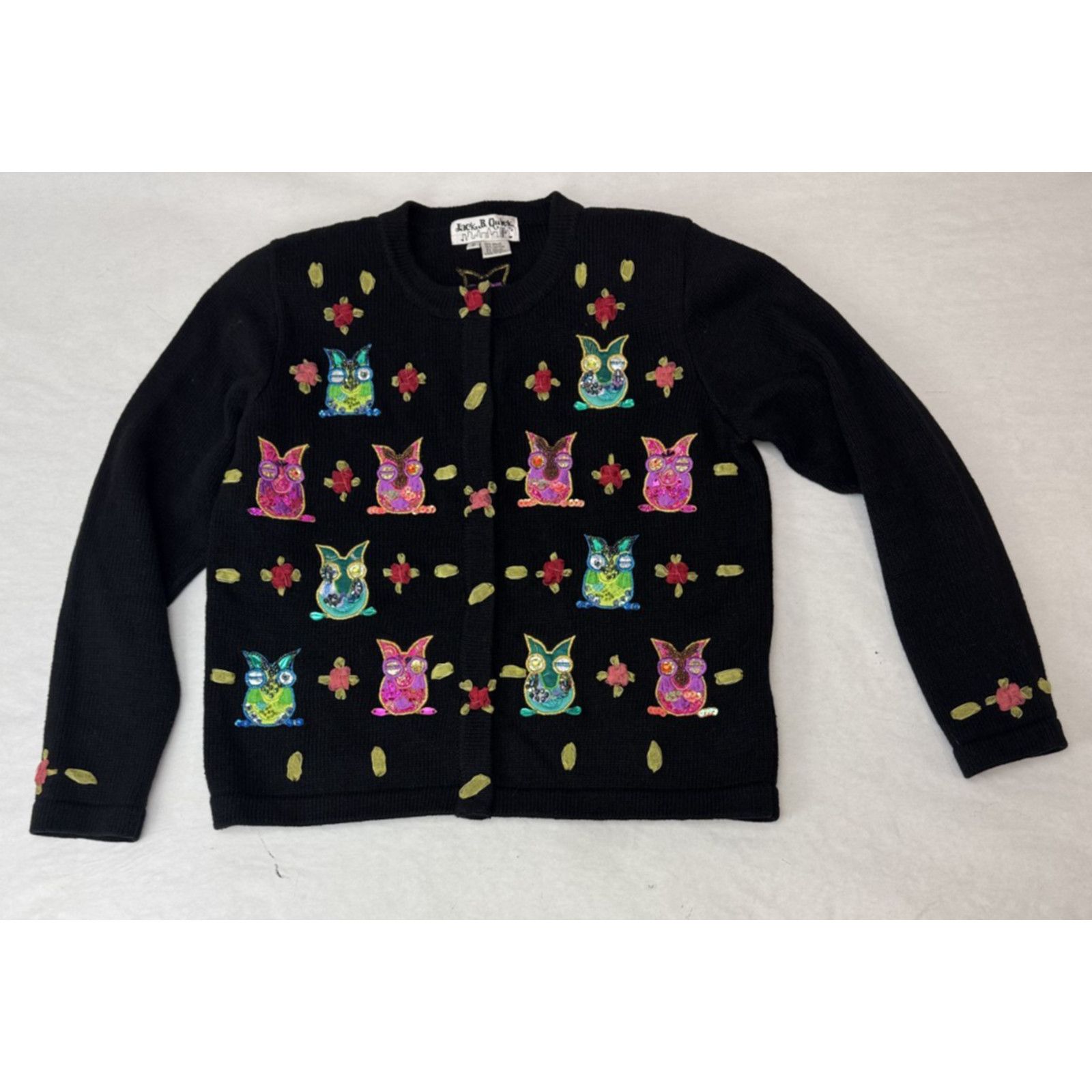 Other Vintage JACK B QUICK Owl Cardigan Beaded Sweater Sz S Size S / US 4 / IT 40 - 1 Thumbnail