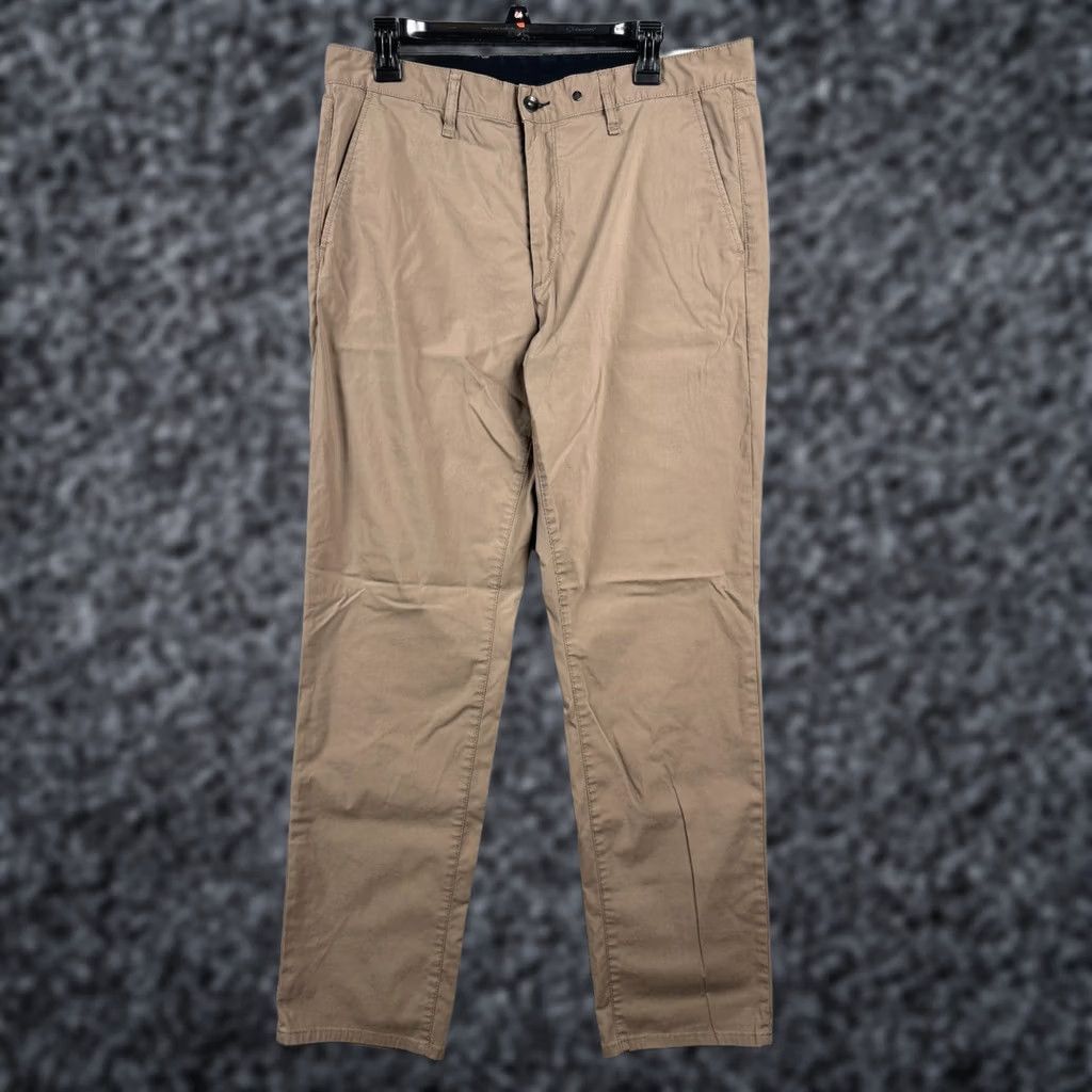 Rag & Bone Pants Men's 34 Brown Slim NYC Army Chino Straight 34 x 31 Nylon Blend Pocket cargos slash Front Flat Front, 2 Slim Fit, Regular Size Men's