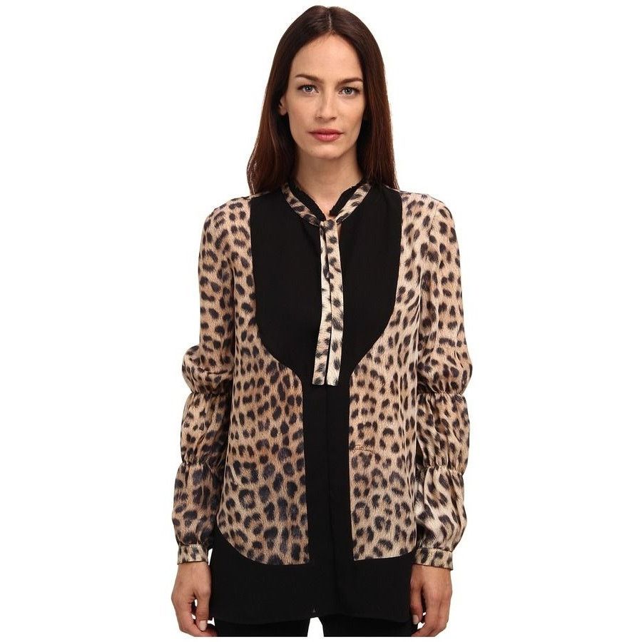 Just Cavalli Just Cavalli Animal Print Leopard Silk Blouse Size S / US 4 / IT 40 - 3 Thumbnail