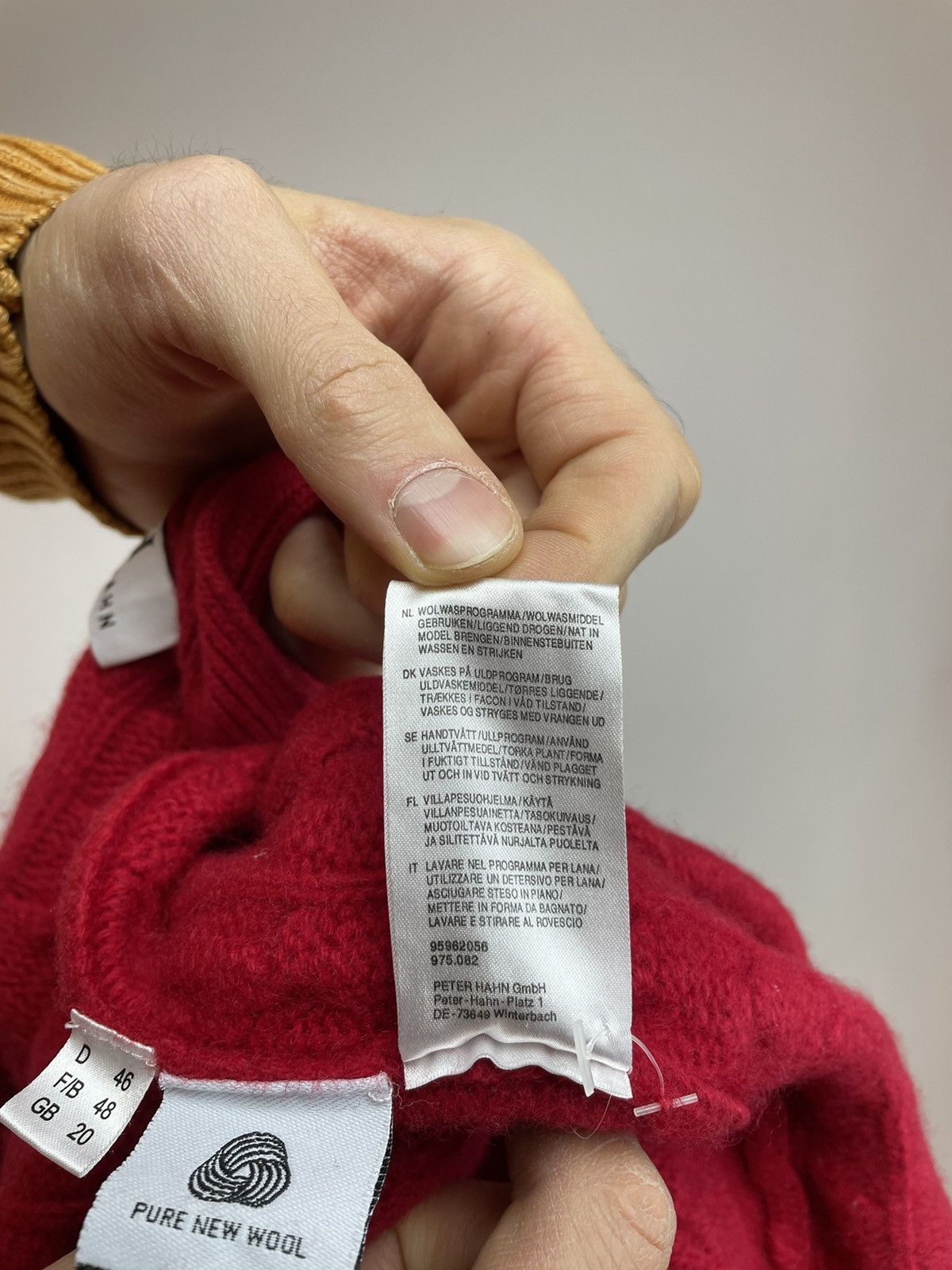 Designer × Vintage PETER HANH Red Wool Cardigan Knit Sweater size Women’s F48 Size XXL / US 16-18 / IT 52-54 - 8 Thumbnail