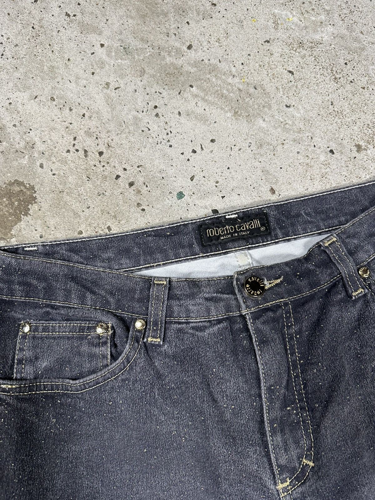 Roberto Cavalli Vintage 90s Roberto Cavalli Brocade Denim Pants Jeans Size 30" / US 8 / IT 44 - 11 Thumbnail