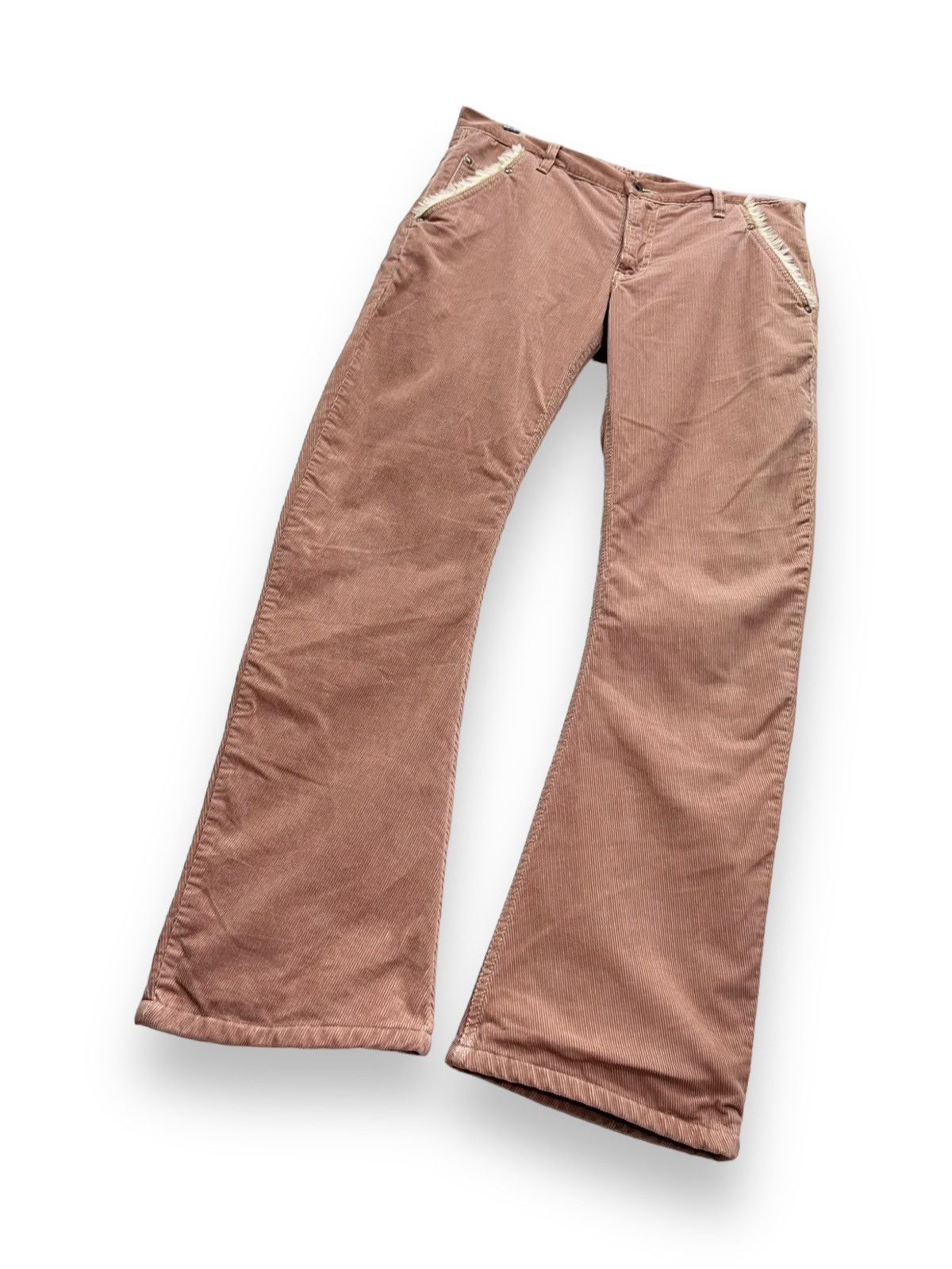 image of Verwinter Flaredlee X Akm Japan Lined Corduroy Pants in Salmon, Men's (Size 32)