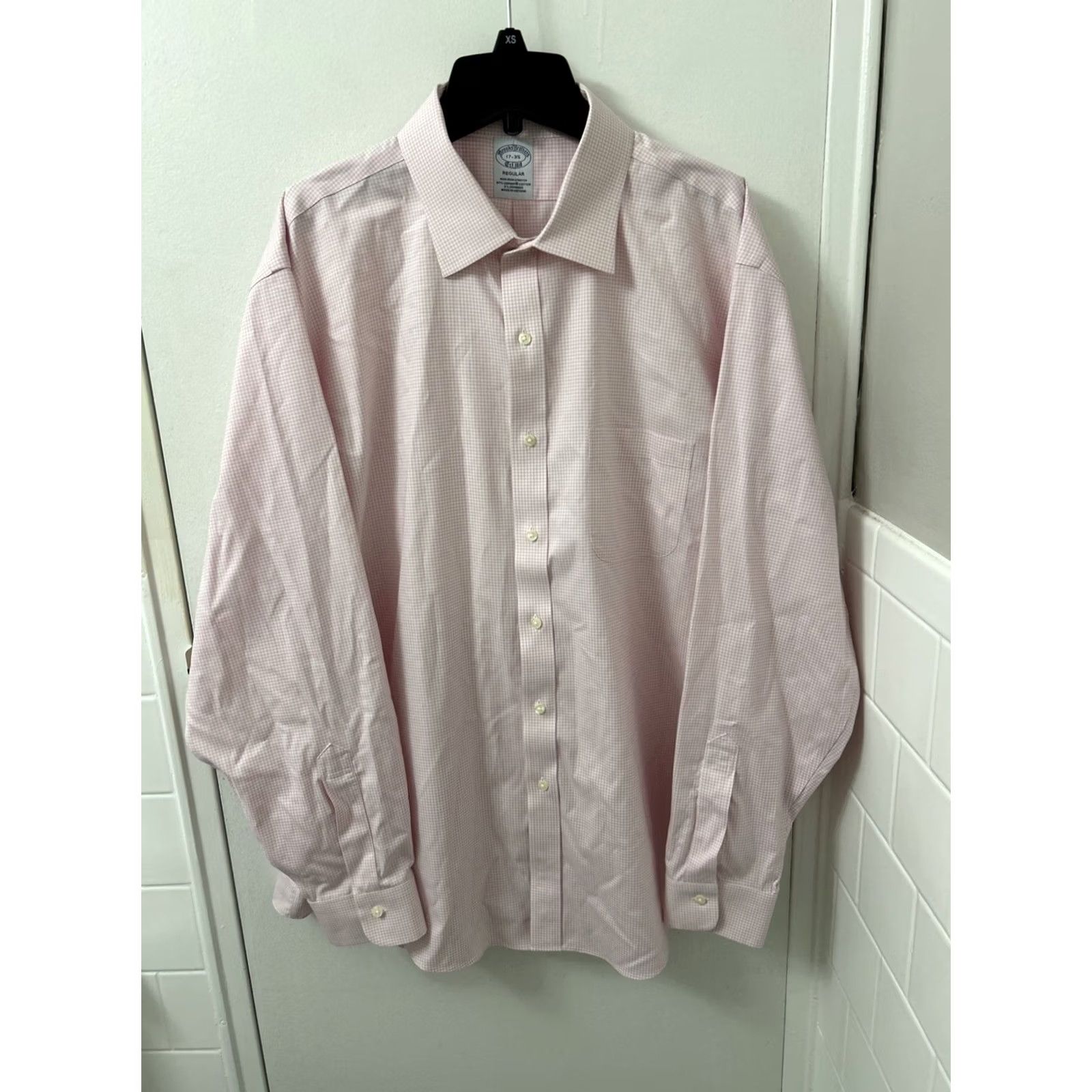 Brooks Brothers Brooks Brothers Shirt Mens 17 Pink Plaid Non Iron Stretch Supima Button Up L/S Shirt Size US XL / EU 56 / 4 - 2 Thumbnail