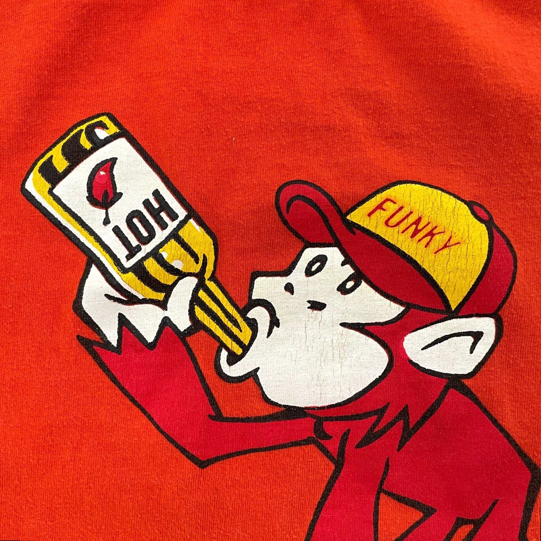 Vintage VINTAGE Funky Monkey Shirt Peace Mens M Orange Slim Short Sleeve Crew Neck All Seasons Size US M / EU 48-50 / 2 - 4 Thumbnail
