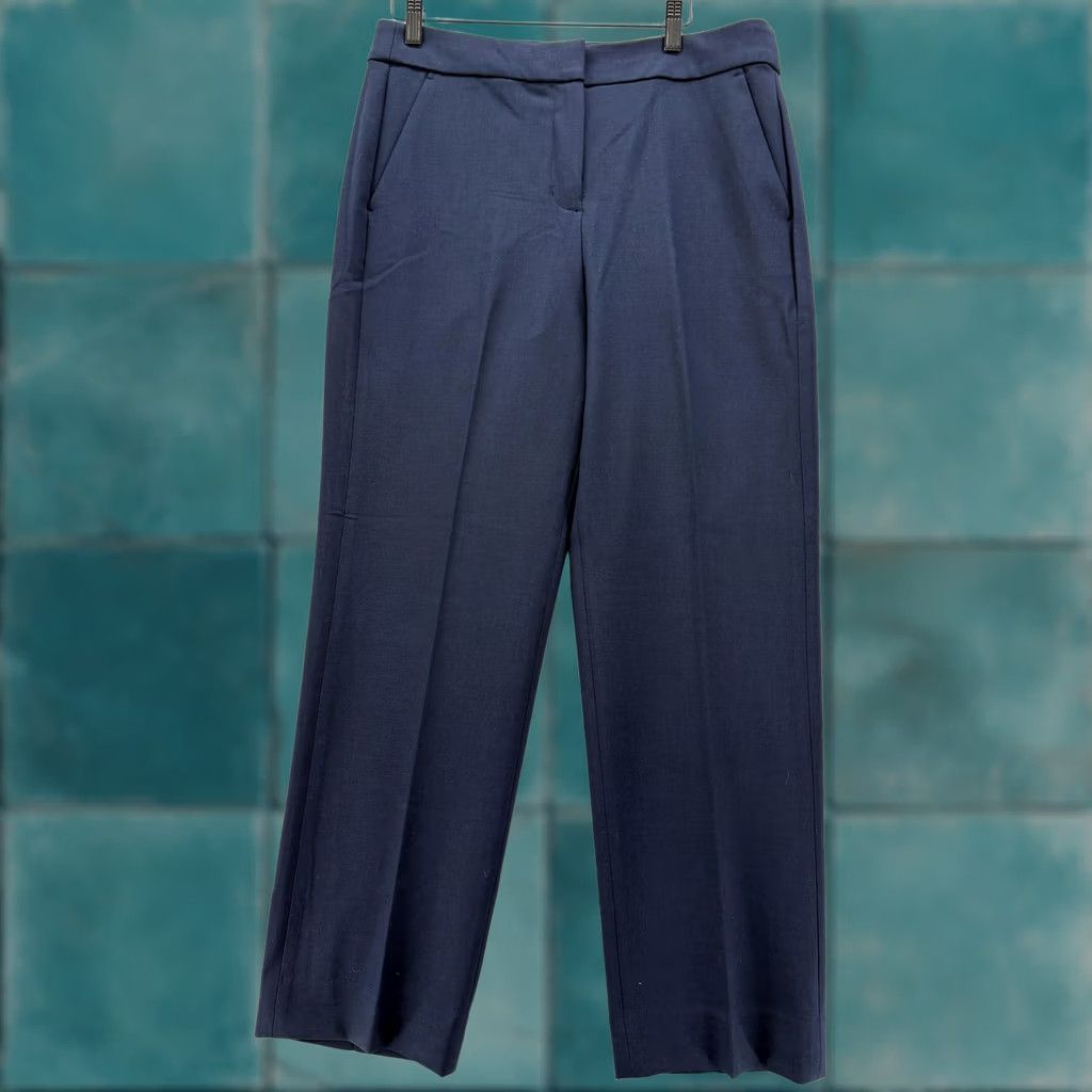 J.Crew J.CREW Dress Pants Womens 10 Blue Straight Leg Twill Pockets Zip Flat Front Workwear Business Modern Classic Mens Womens Girl Boy Size 32" / US 10 / IT 46 - 1 Thumbnail