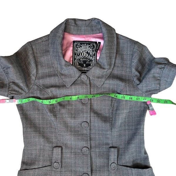 Guess Guess Y2K gray pink plaid fitted vintage blazer top Size L / US 10 / IT 46 - 5 Thumbnail