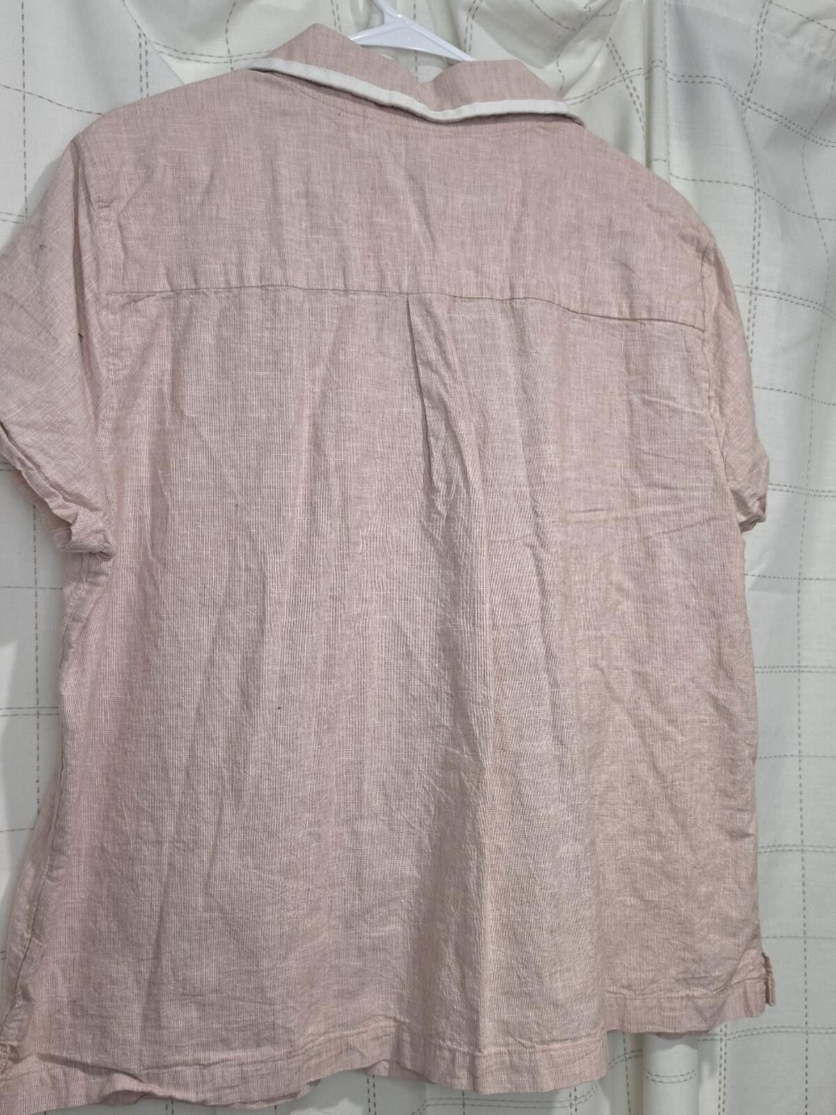 semanticdesign Soma Laundered Cotton Short-Sleeve Notch Collar Pajama Top Size ONE SIZE - 5 Thumbnail