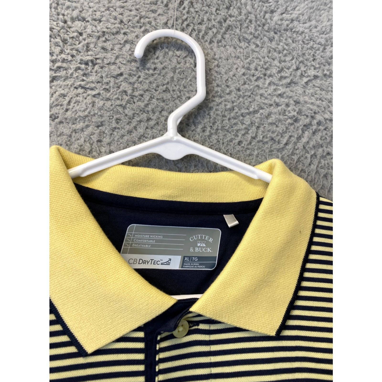 Cutter & Buck Cutter & Buck Polo Mens XL Multicolor Blue Striped Stretch Golf Casual Size US XL / EU 56 / 4 - 4 Thumbnail