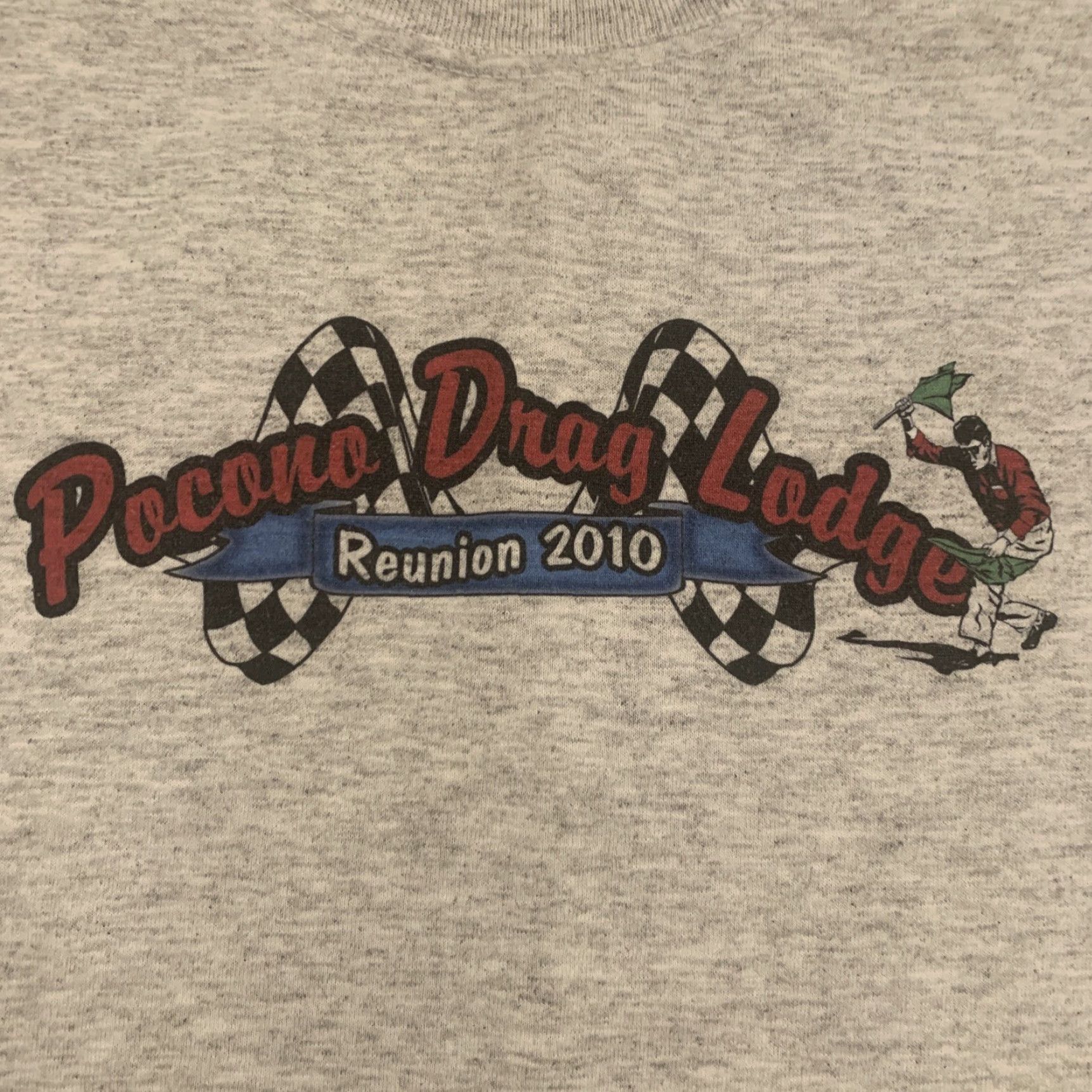 Jerzees VINTAGE JERZEES Pocono Drag Lodge Reunion T-Shirt Adult Small Gray 2010 Mens Size US S / EU 44-46 / 1 - 2 Thumbnail