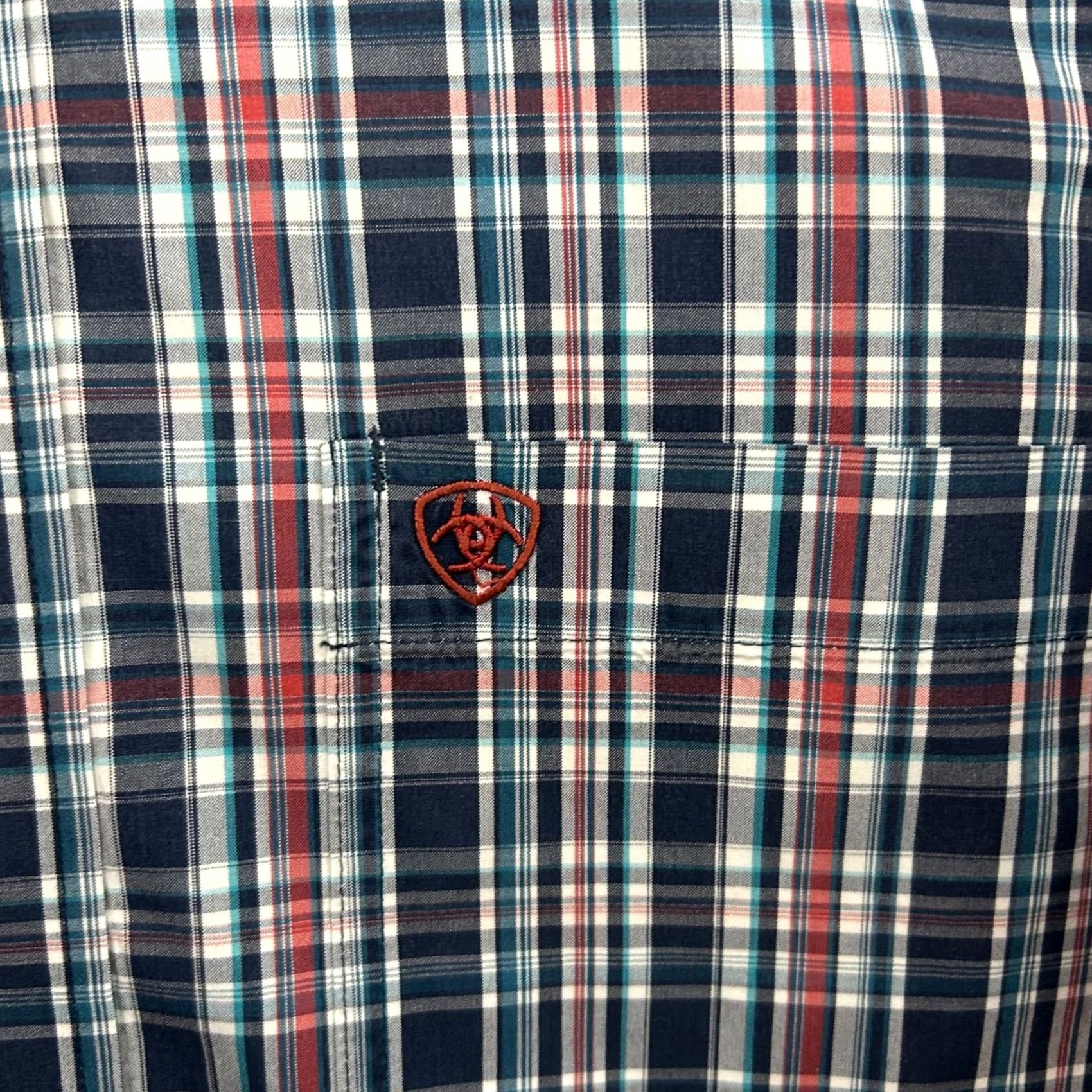 Ariat Ariat Pro Series Mens Medium Plaid Long Sleeve Button-Down Shirt Blue Red Size US M / EU 48-50 / 2 - 5 Thumbnail