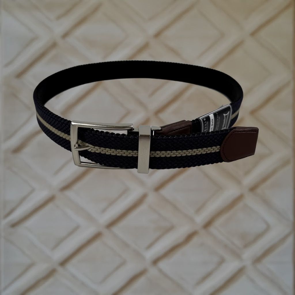 Perry Ellis Perry Ellis Portfolio Men's Reversible Belt Woven Webbed Black Blue Size 36 Size 36 - 1 Thumbnail