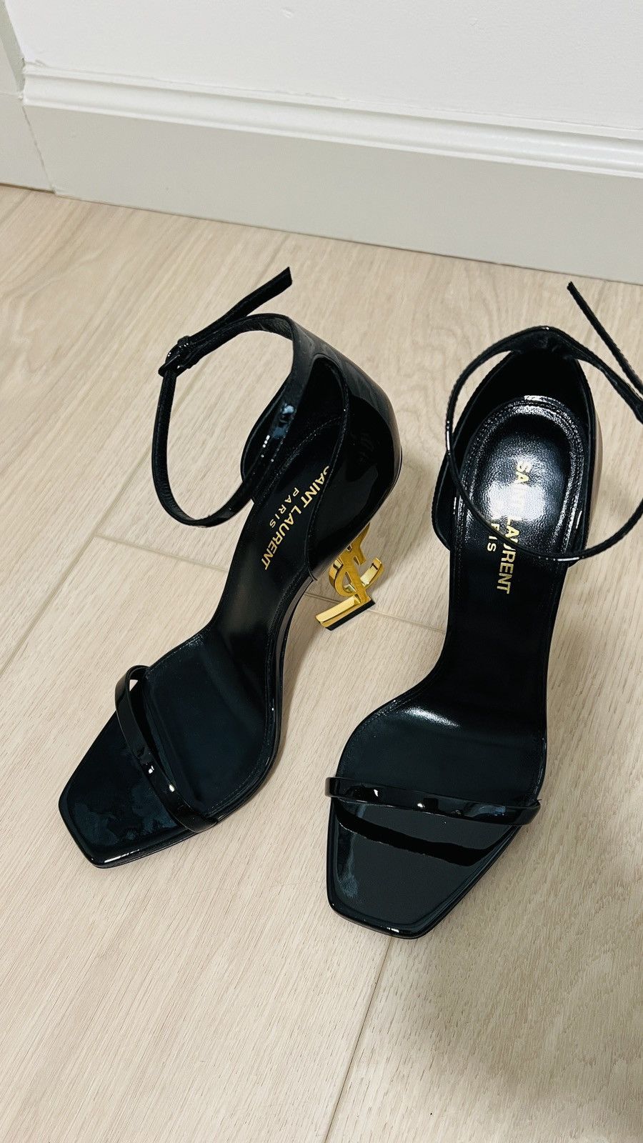 Yves Saint Laurent SAINT LAURENT Opyum embellished patent-leather sandals 38.5 Size US 8.5 / IT 38.5 - 14 Thumbnail