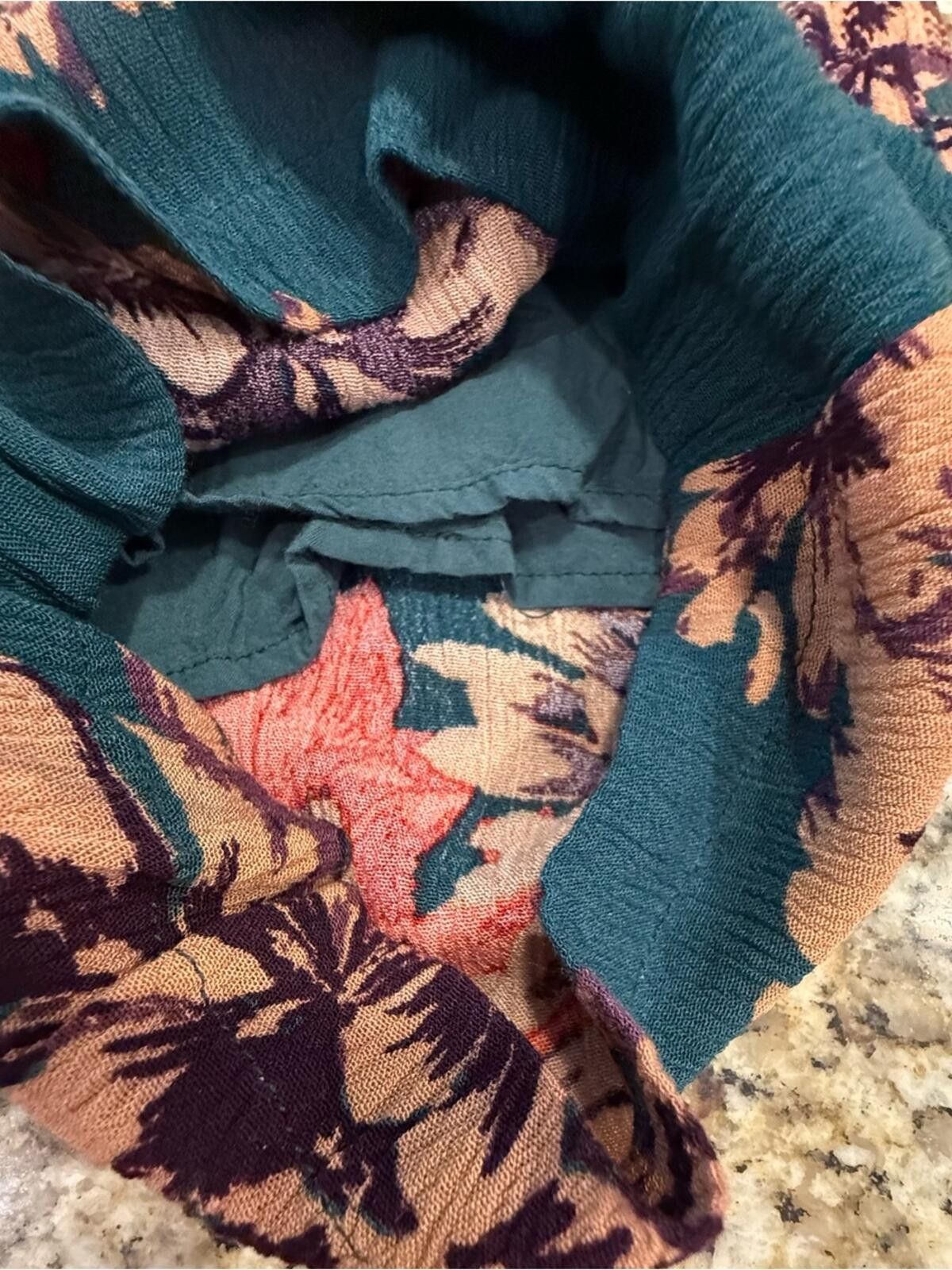 Other Honey Belle tropical crop pants green tan brown orange SZ LG Size 36" / US 14 / IT 50 - 4 Thumbnail