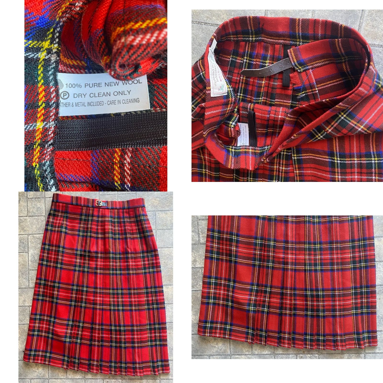 Industrie Highland Home Industries Skirt Women's 14 Red Plaid Wool Scotland 100% Pure Wool Multicolor Plaid Women Size 36" / US 14 / IT 50 - 8 Thumbnail