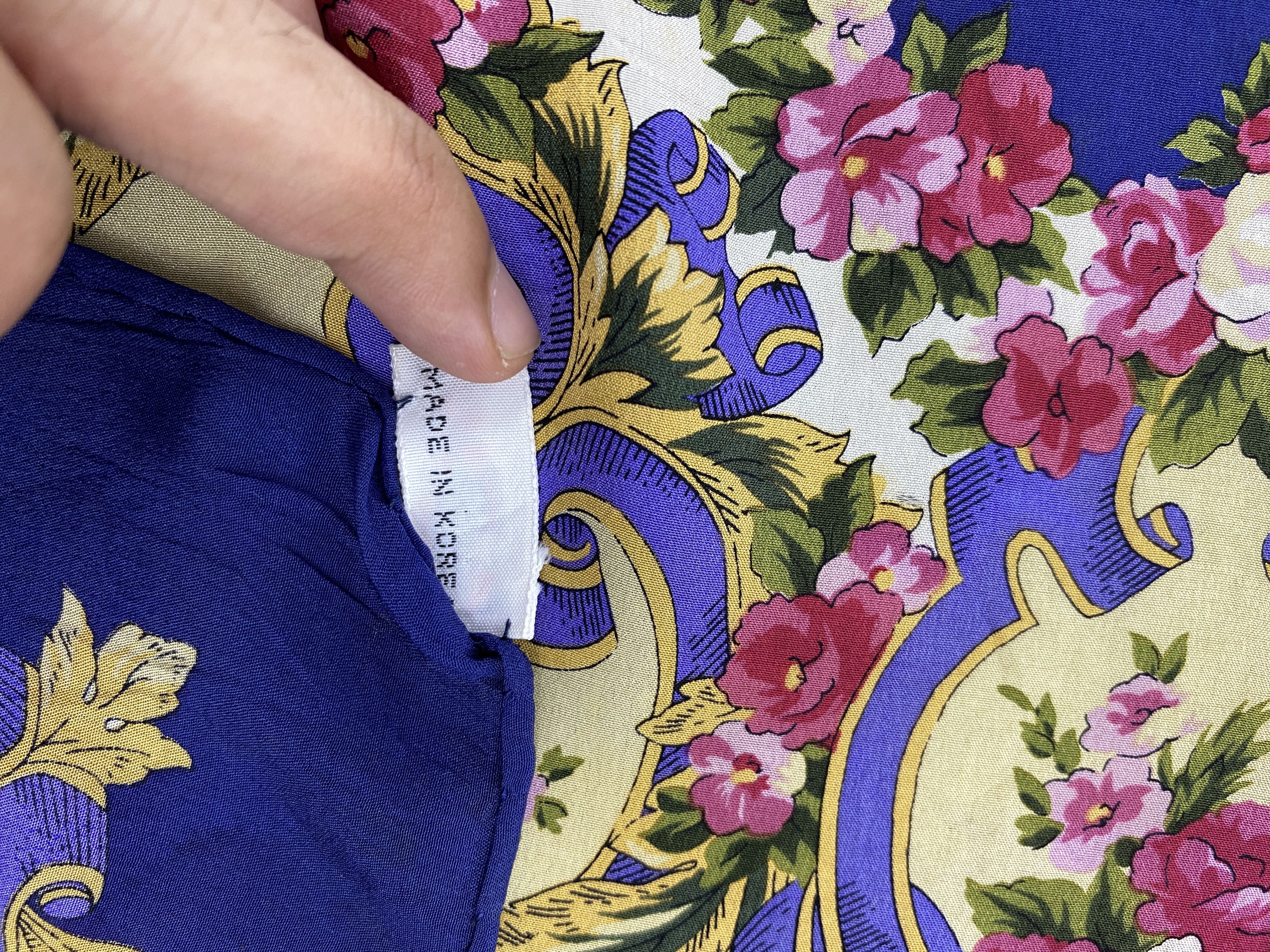 Vintage 70s Vintage Floral Vintage Silk Scarf SN0094 Size ONE SIZE - 6 Thumbnail