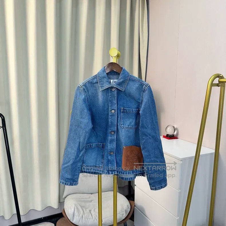 Loewe Loewe Denim Pockets Leather Logo Jacket Size XXS / US 00 / IT 34 - 1 Thumbnail