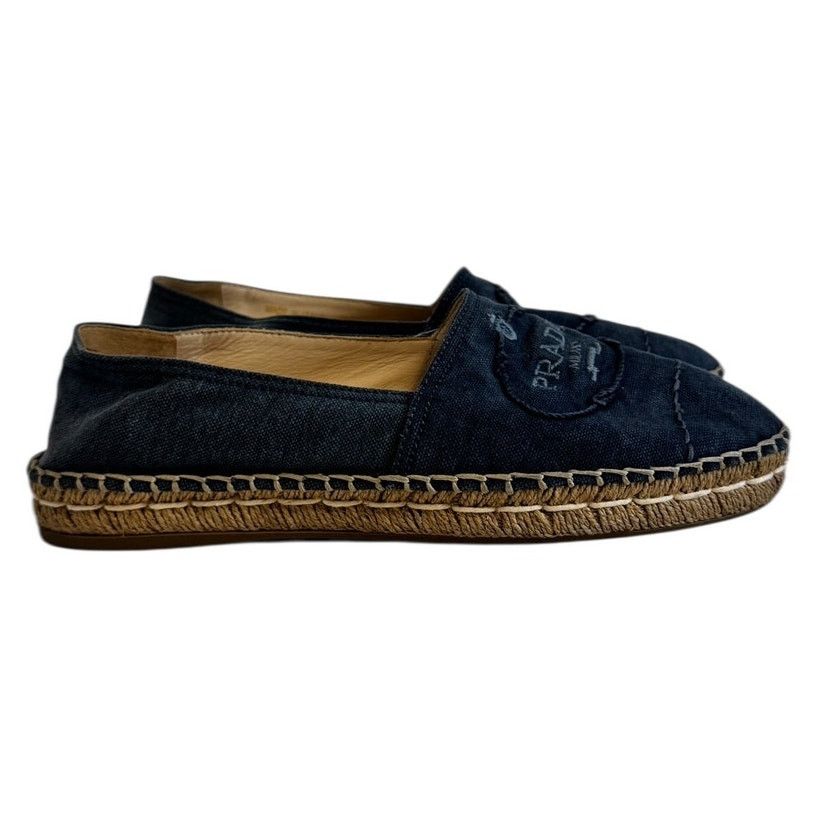 Prada Prada Logo Blue Denim Espadrilles Size 37 Designer Authentic Size US 6.5 / IT 36.5 - 2 Thumbnail