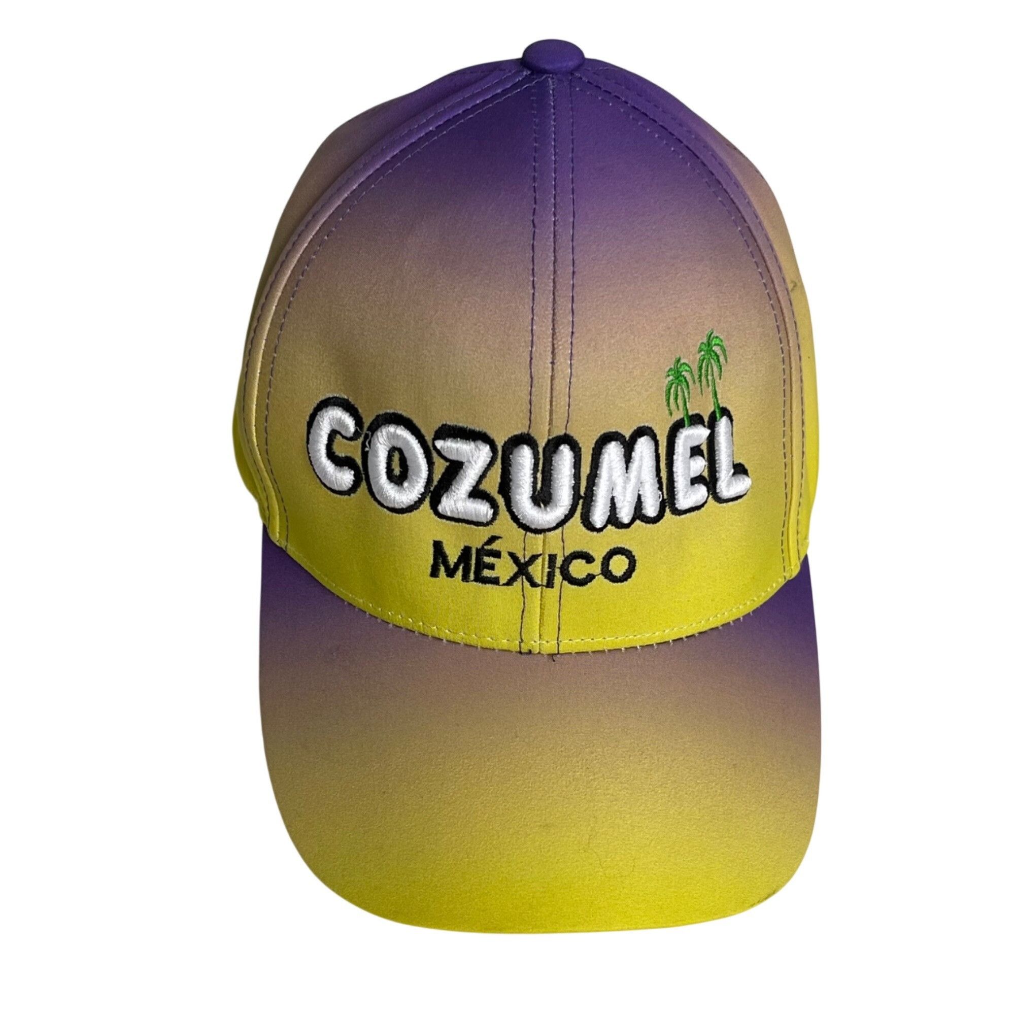 Other Cozumel Souvenir Cap Hat Raised White Embroidery Text Yellow Size ONE SIZE - 1 Thumbnail