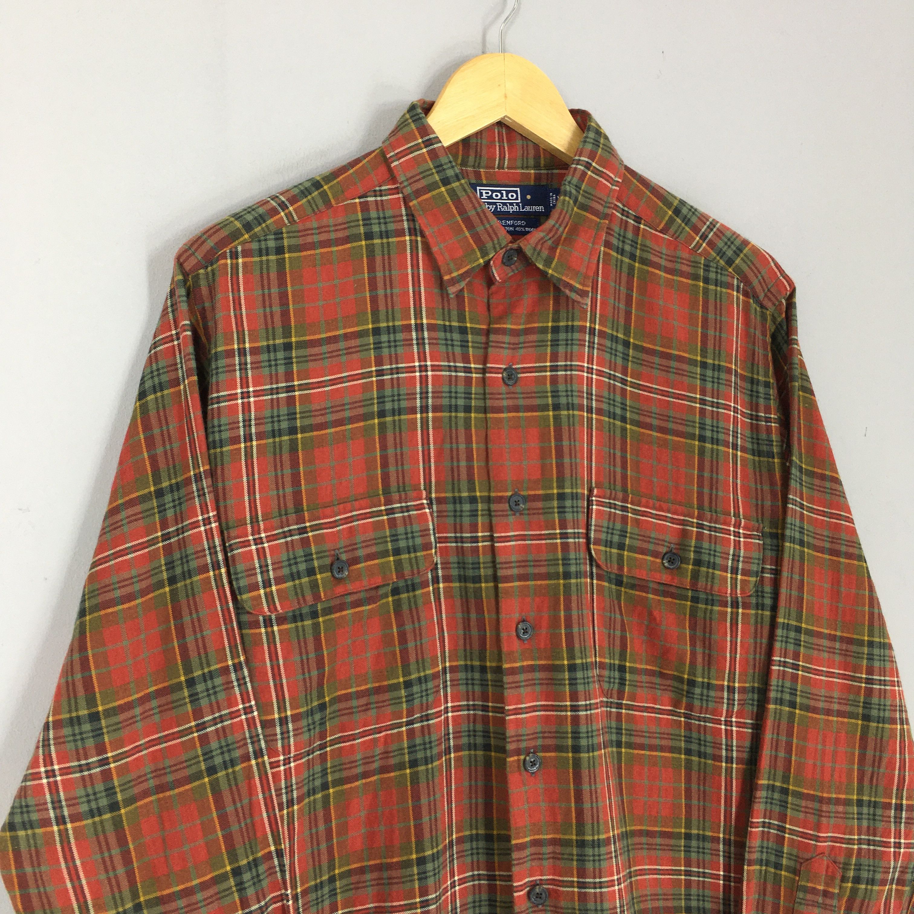 Vintage 90s Polo Ralph Lauren Checkered Flannel Shirt Medium