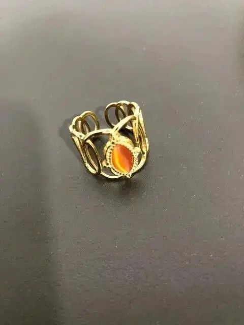 Jewelry Orenge Opal Stone Adjustable Ring Size ONE SIZE - 3 Thumbnail