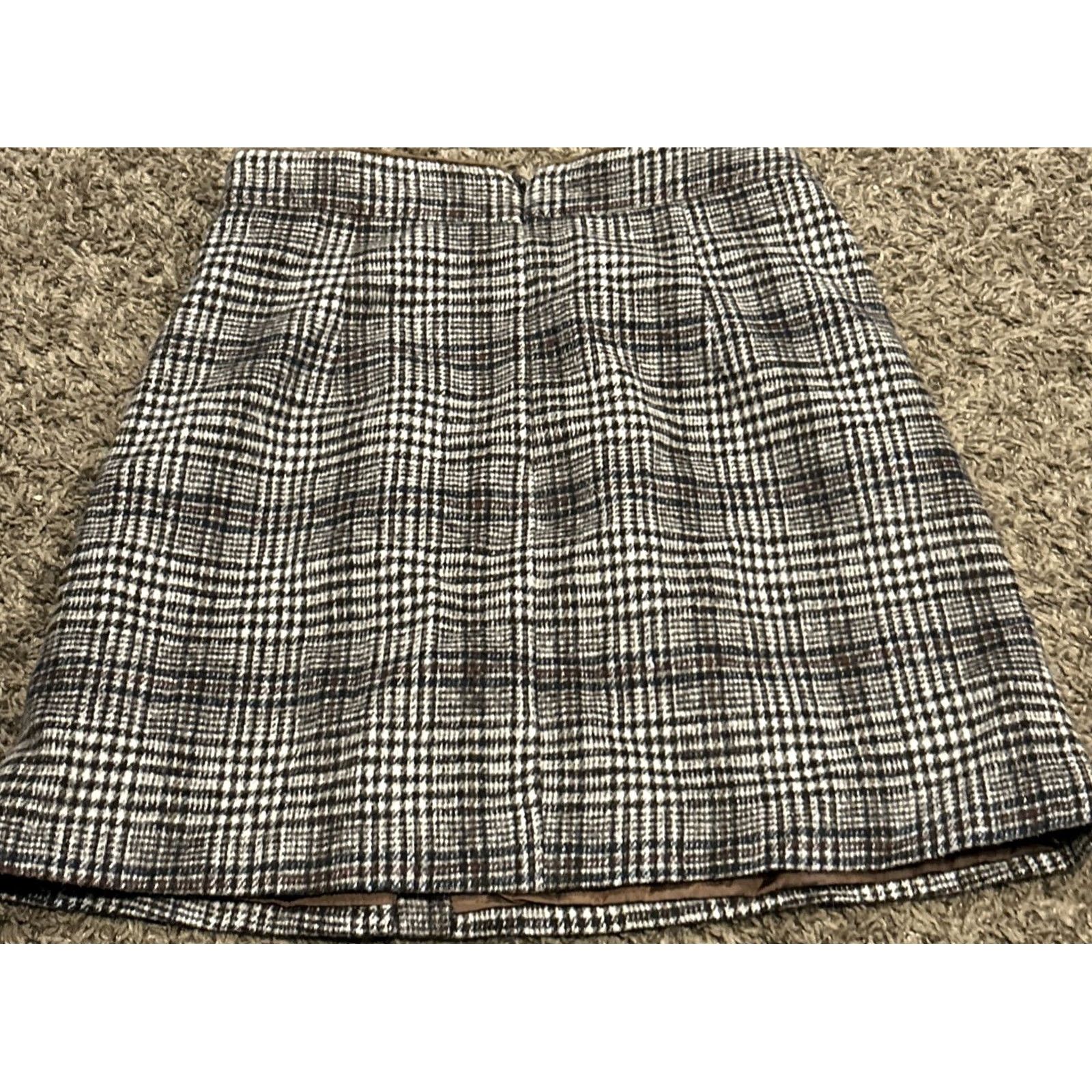 Joe Browns Highday Brand Skirt Plaid Brown Lined Women’s Size M Mini Short 90s Preppy Brown Womens Size 32" / US 10 / IT 46 - 3 Thumbnail