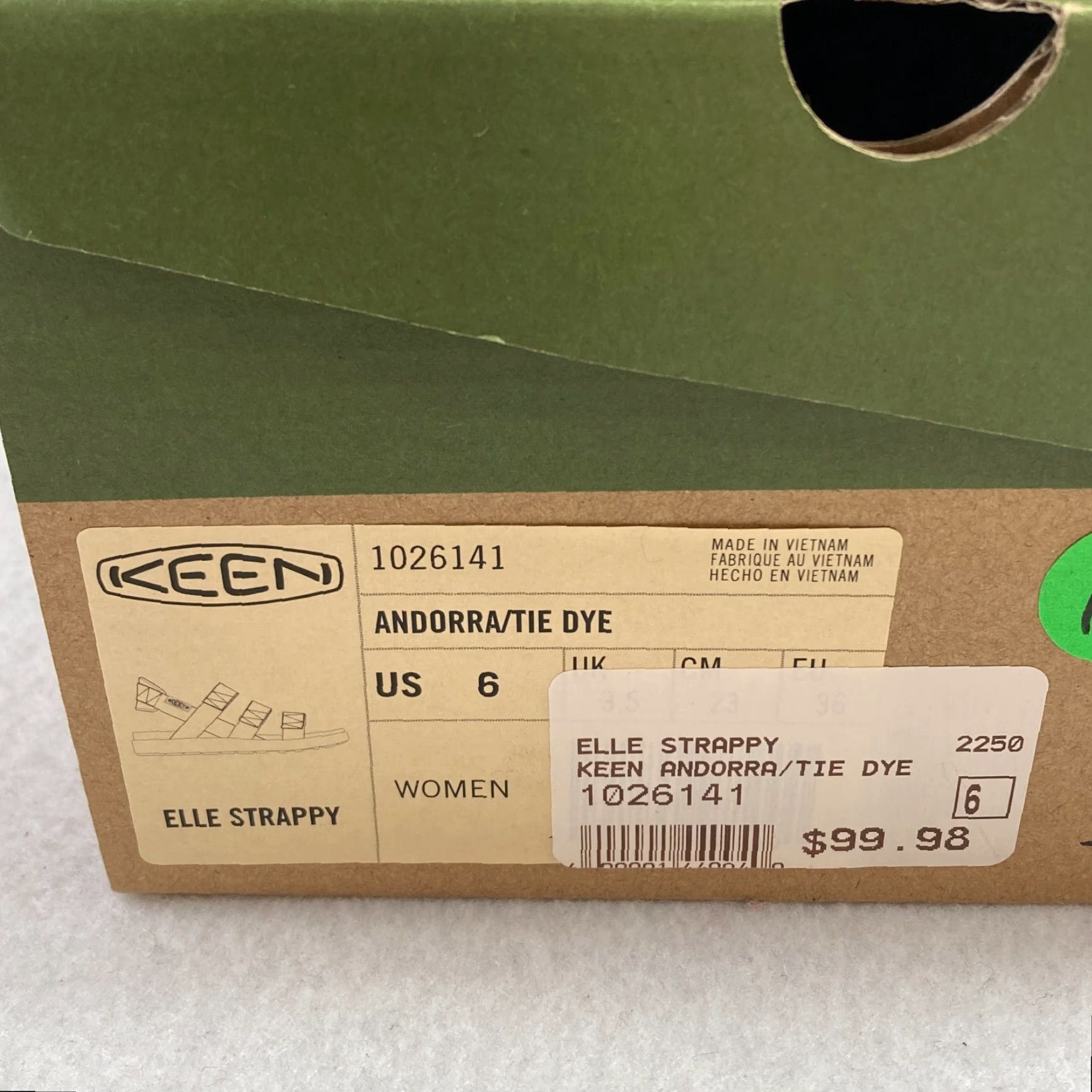KEEN KEEN Elle Strappy Sandals Women's 6 Andorra Tie Dye Backstrap Casual Travel Sandal Size US 4 / IT 34 - 2 Thumbnail