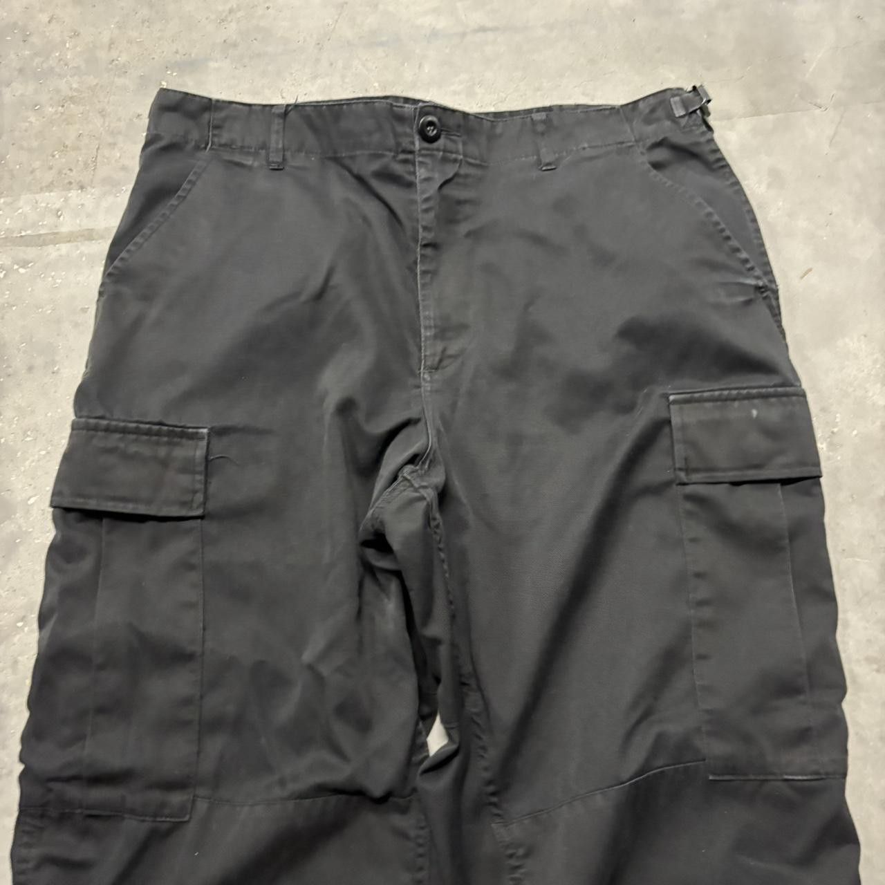 Japanese Brand × Vintage Crazy Vintage Y2K/2000s Black Workwear Streetwear Essential Cargo Pants! Size US 34 / EU 50 - 5 Thumbnail